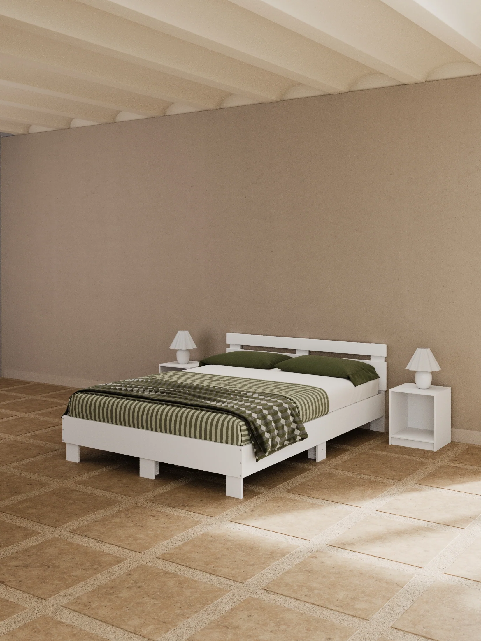 Alex White Timber Bed Frame - Image 2