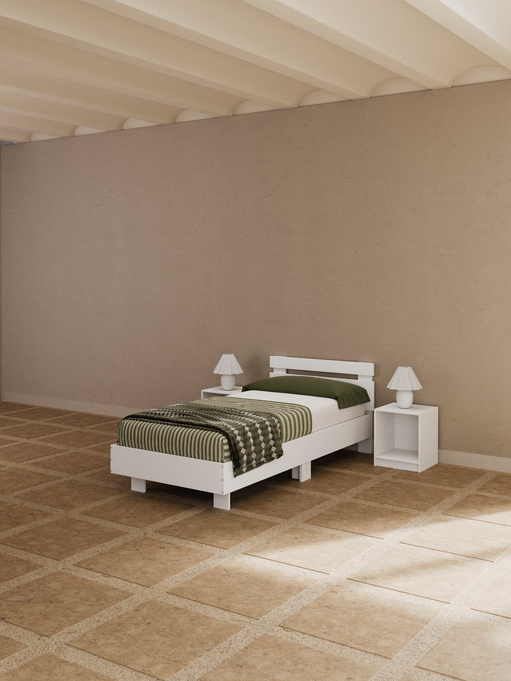 Alex White Timber Bed Frame - Image 4