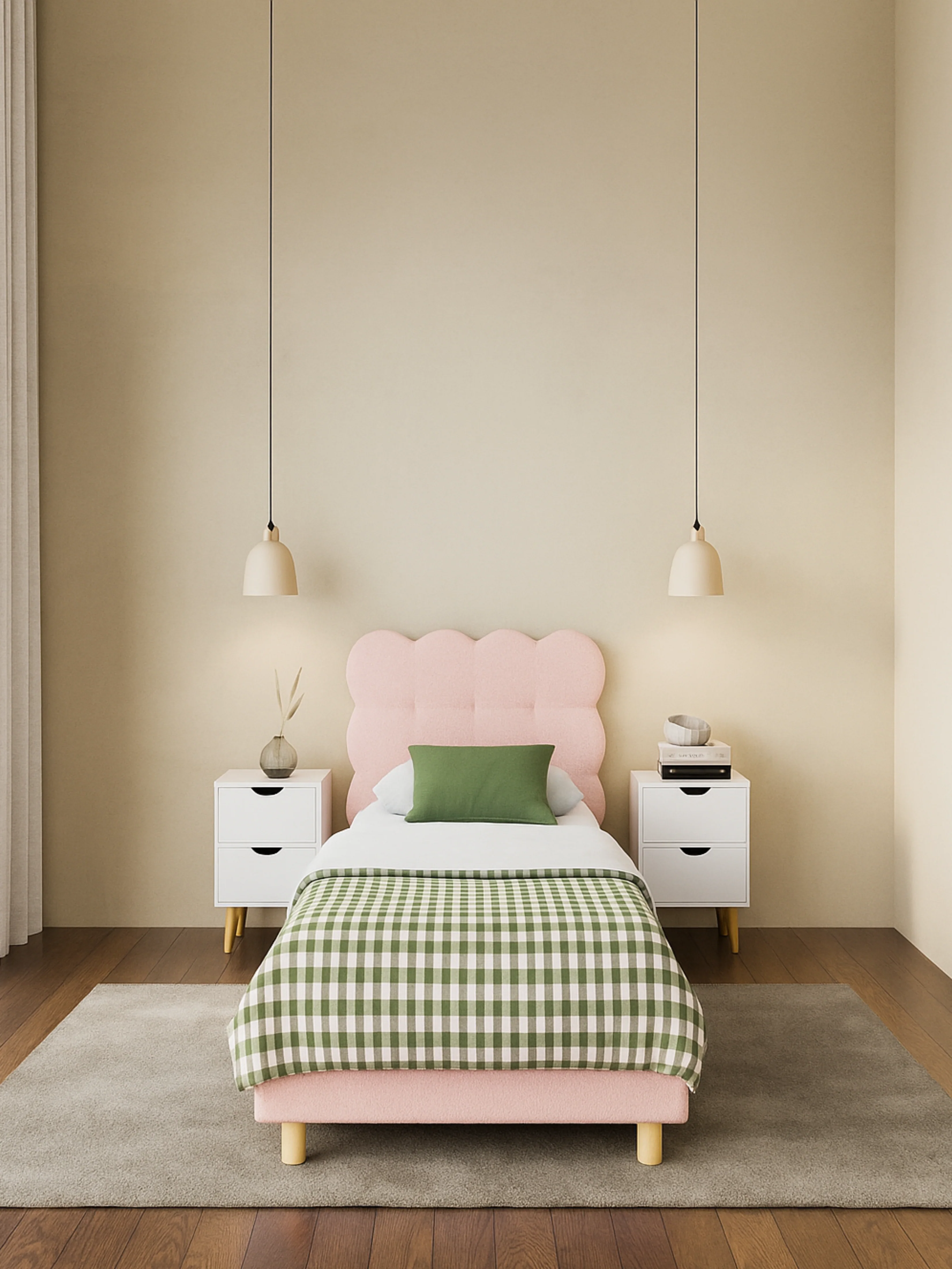 Alysha Pink Boucle Bed Frame - Image 4
