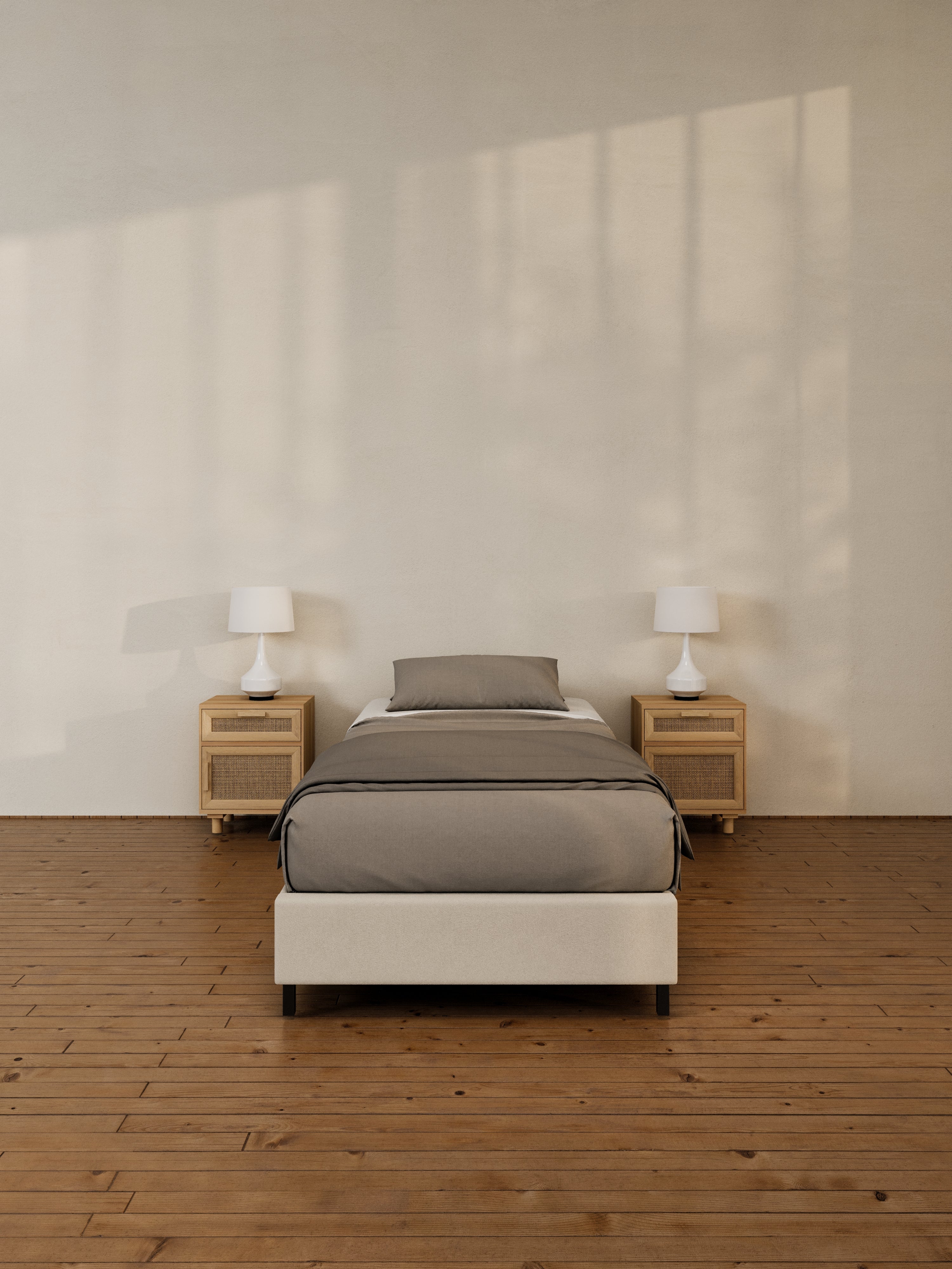 Amara Natural Beige Fabric Bed Base - Image 4