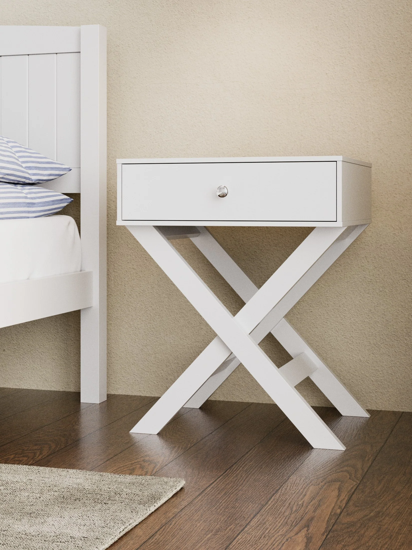 Bailey White Bedside Table - Image 3