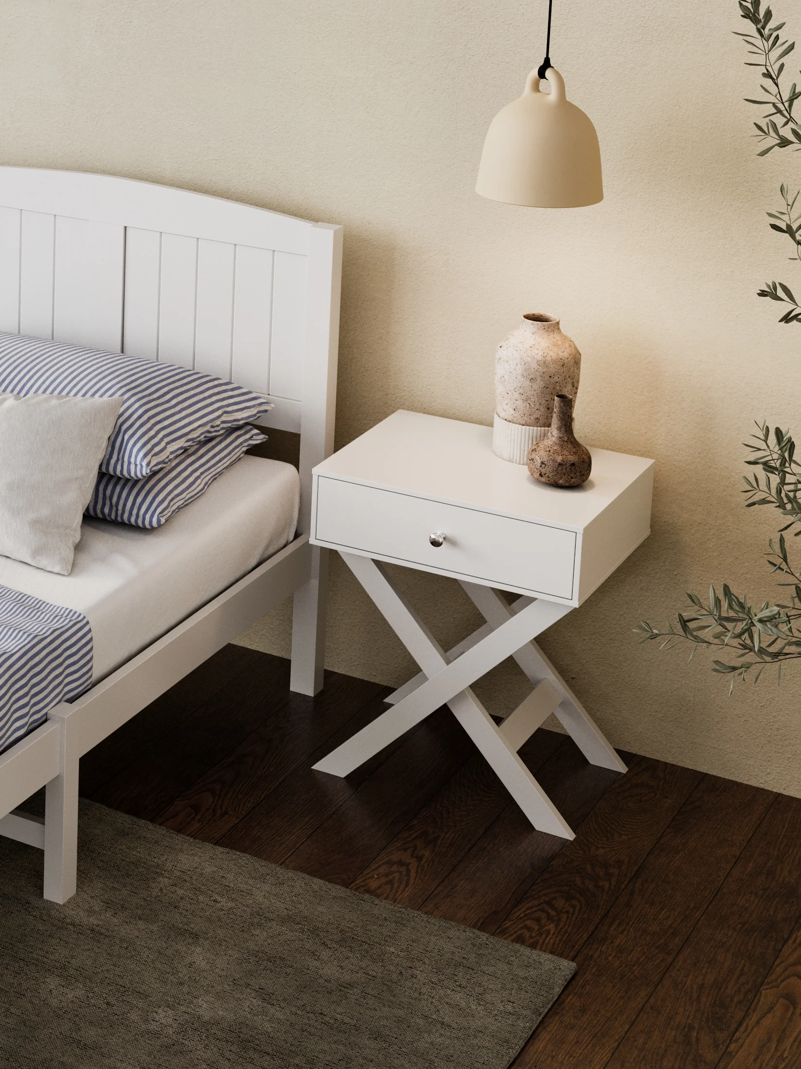 Bailey White Bedside Table - Image 5