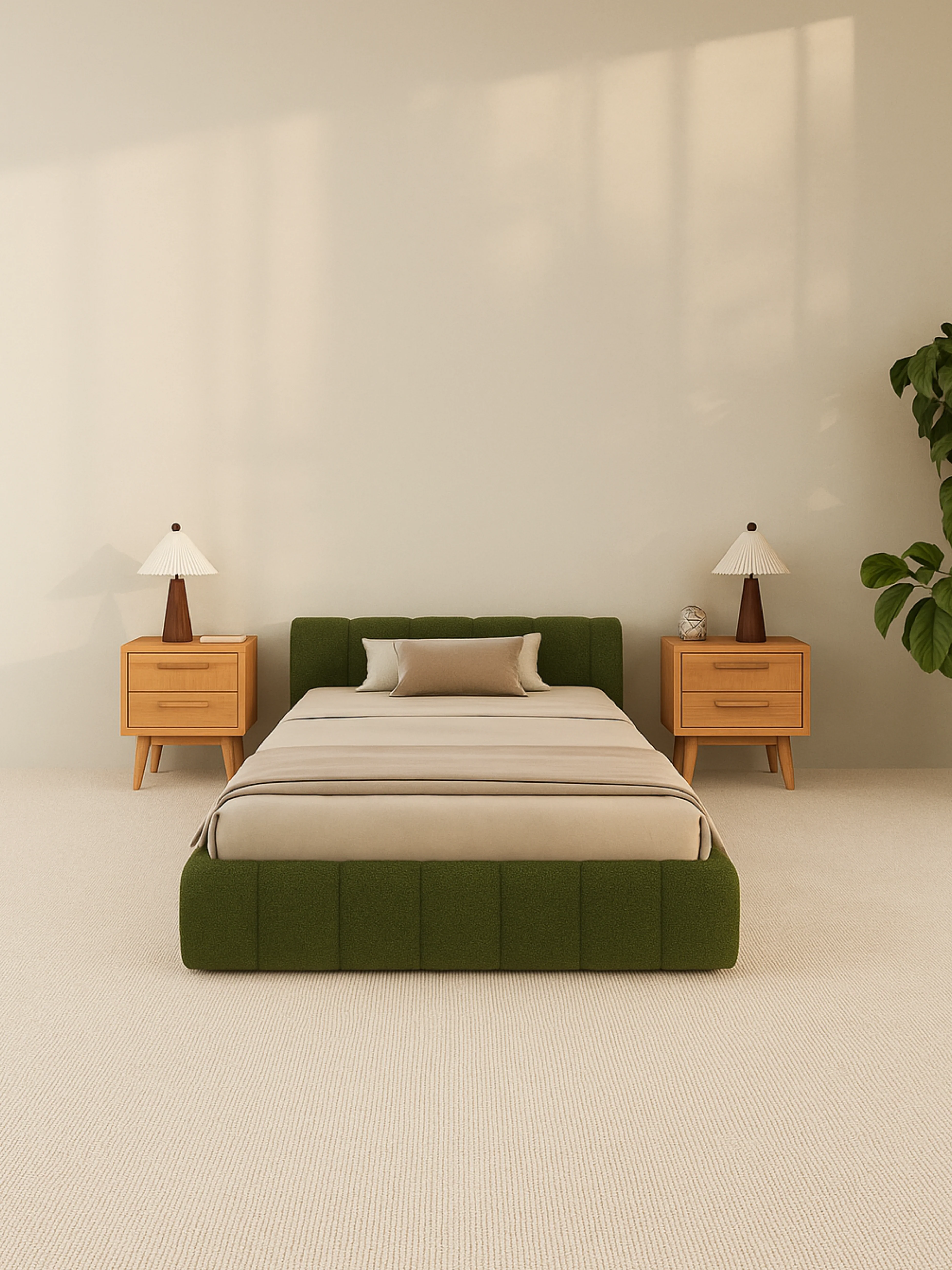 Byron Forest Green Cloud Boucle Bed Frame - Image 2