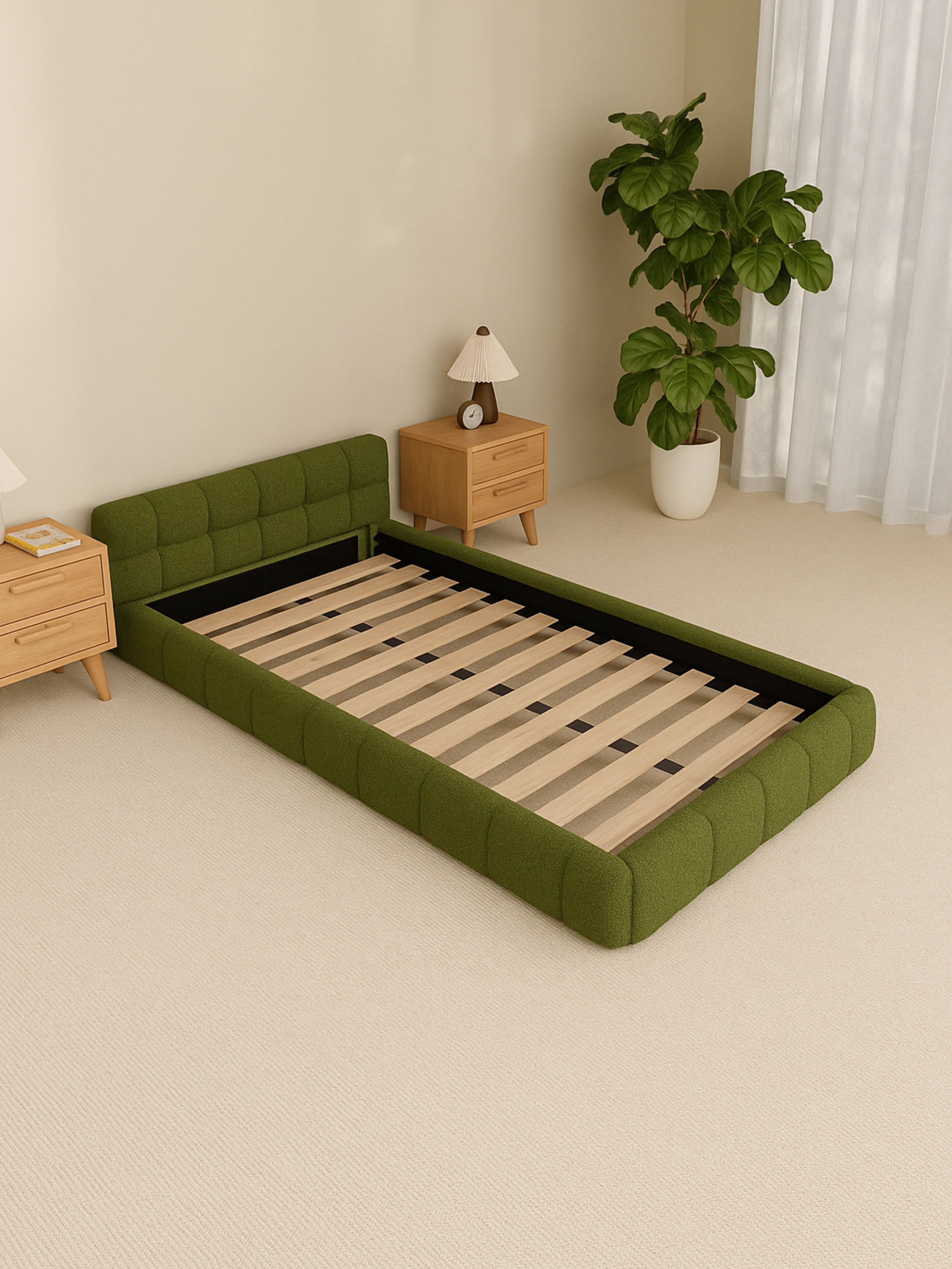 Byron Forest Green Cloud Boucle Bed Frame - Image 4