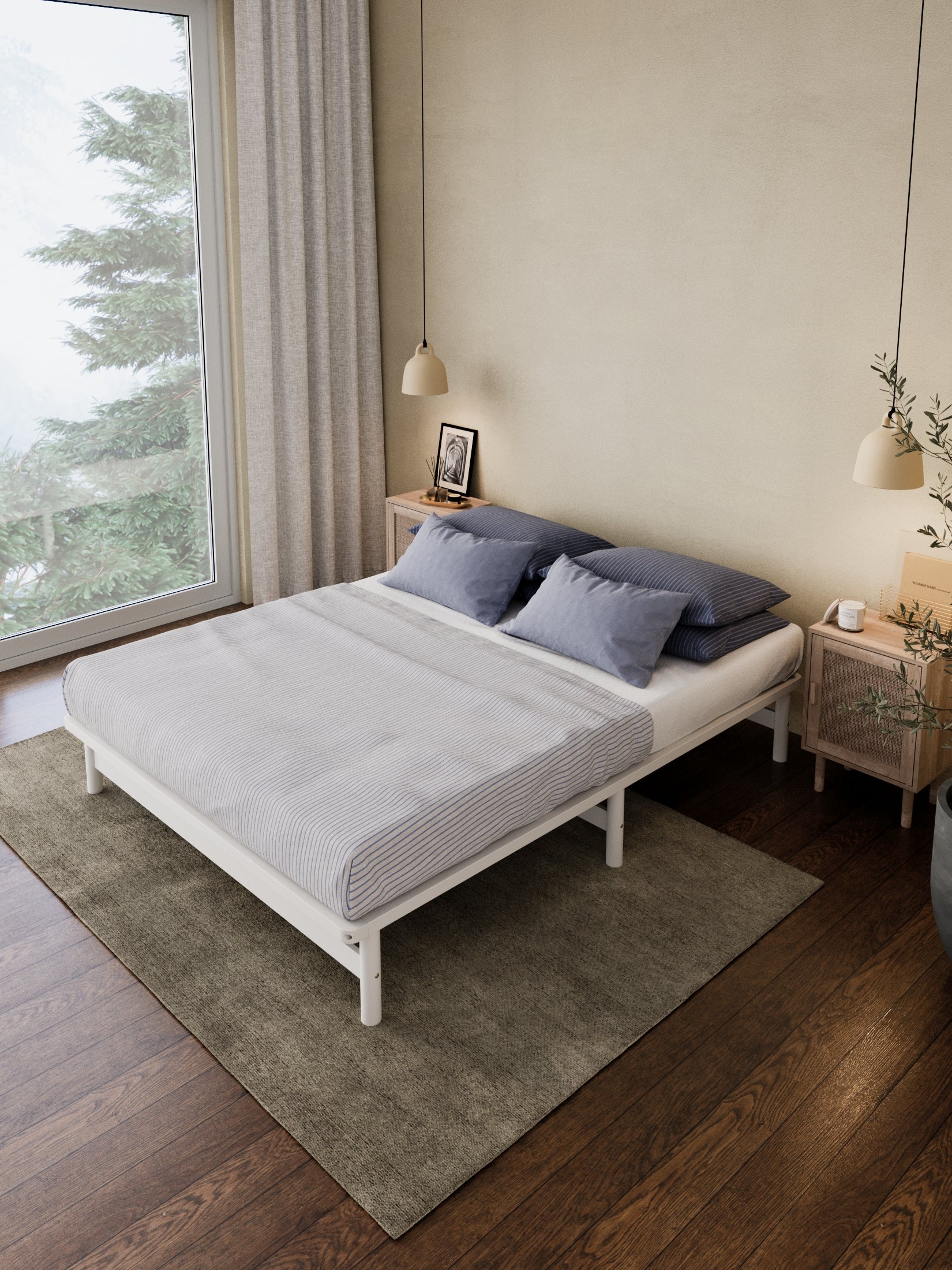 California White Wooden Rounded Bed Base - Image 3