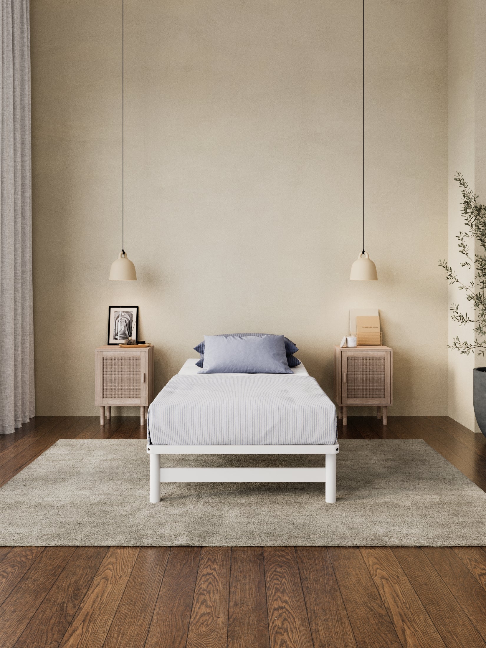 California White Wooden Rounded Bed Base - Image 4