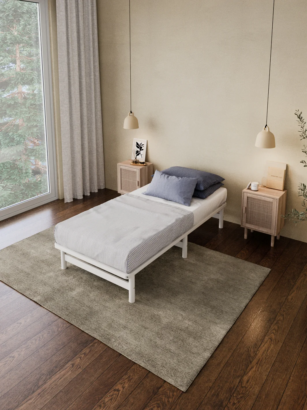 California White Wooden Rounded Bed Base - Image 6