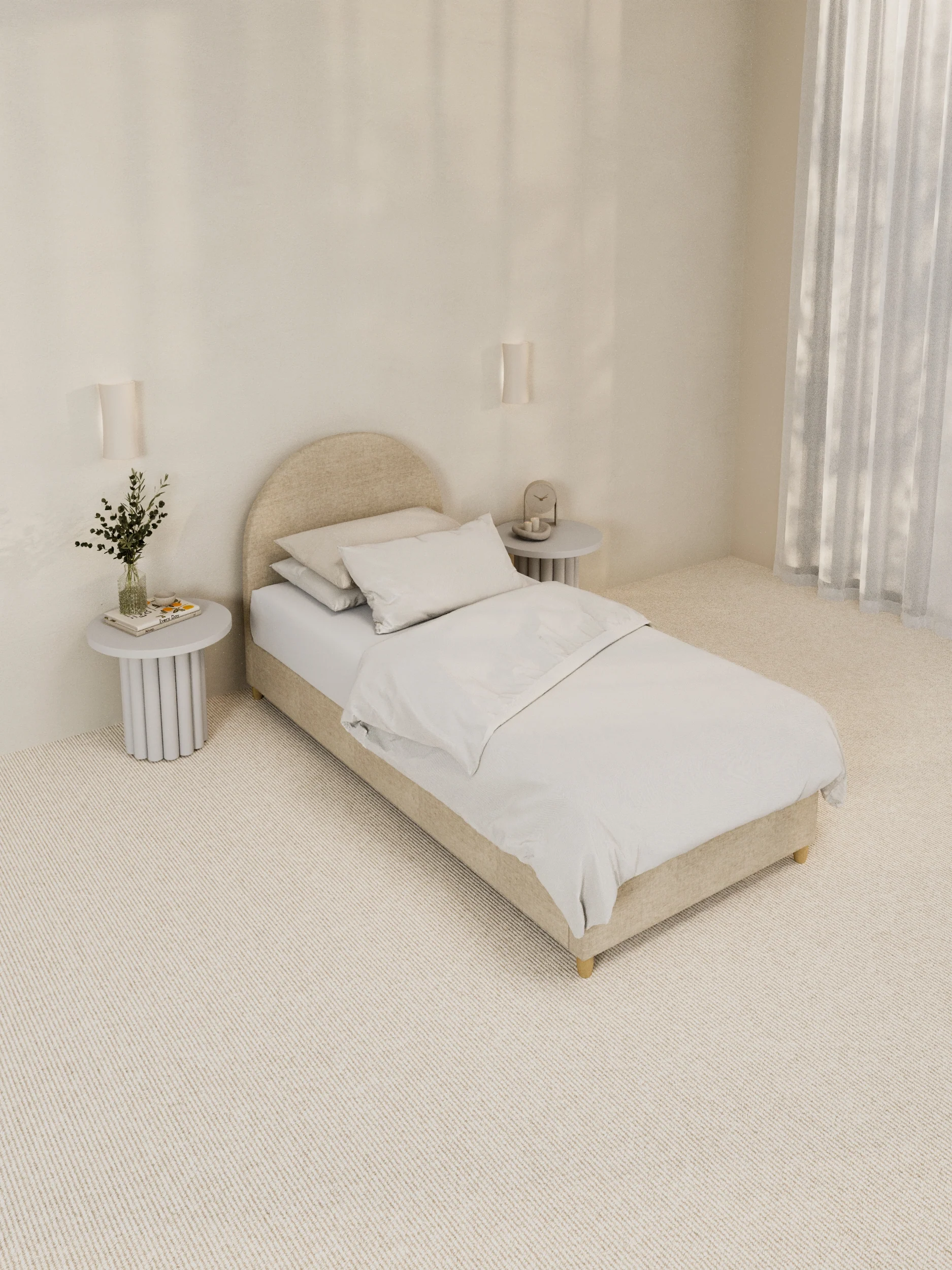 Carla Curve Beige Bed Frame - Image 5