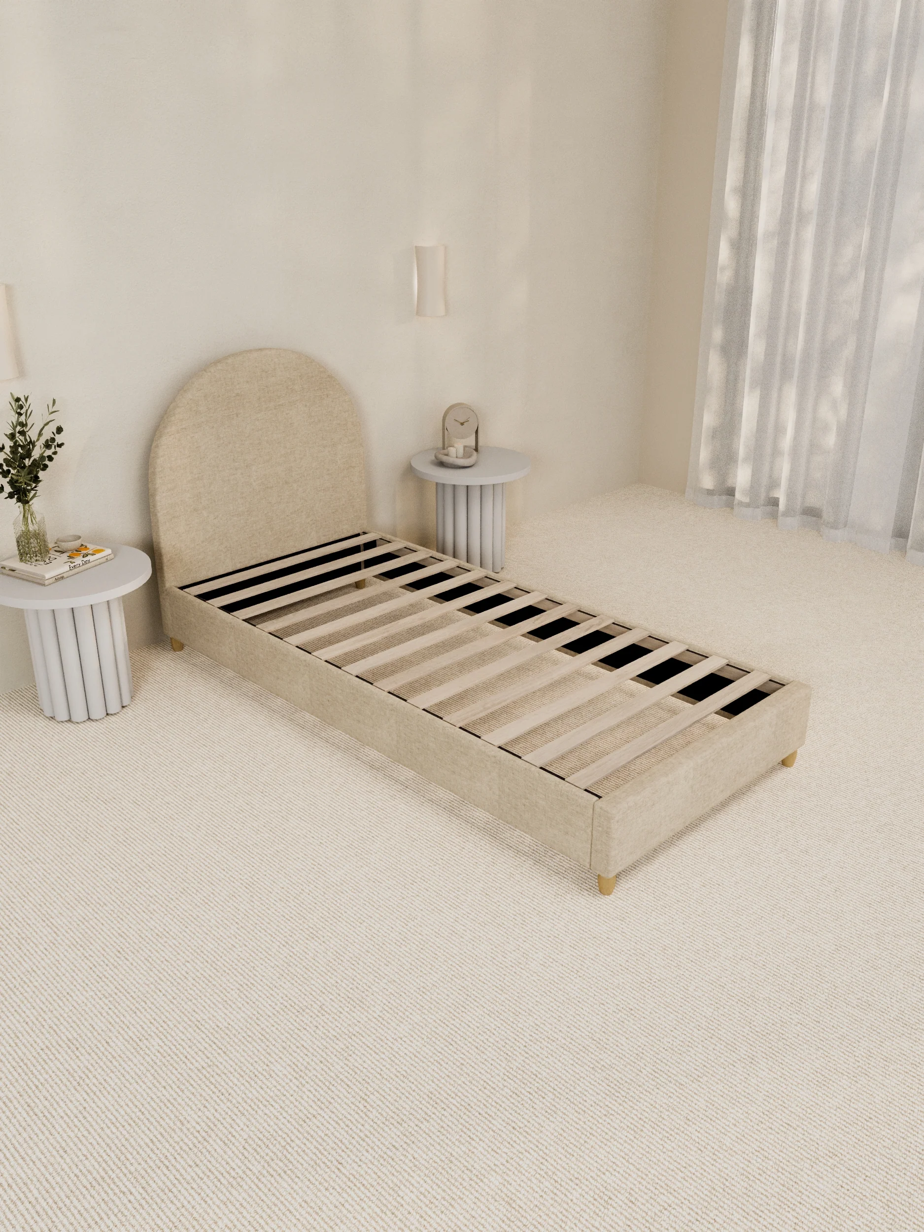 Carla Curve Beige Bed Frame - Image 6
