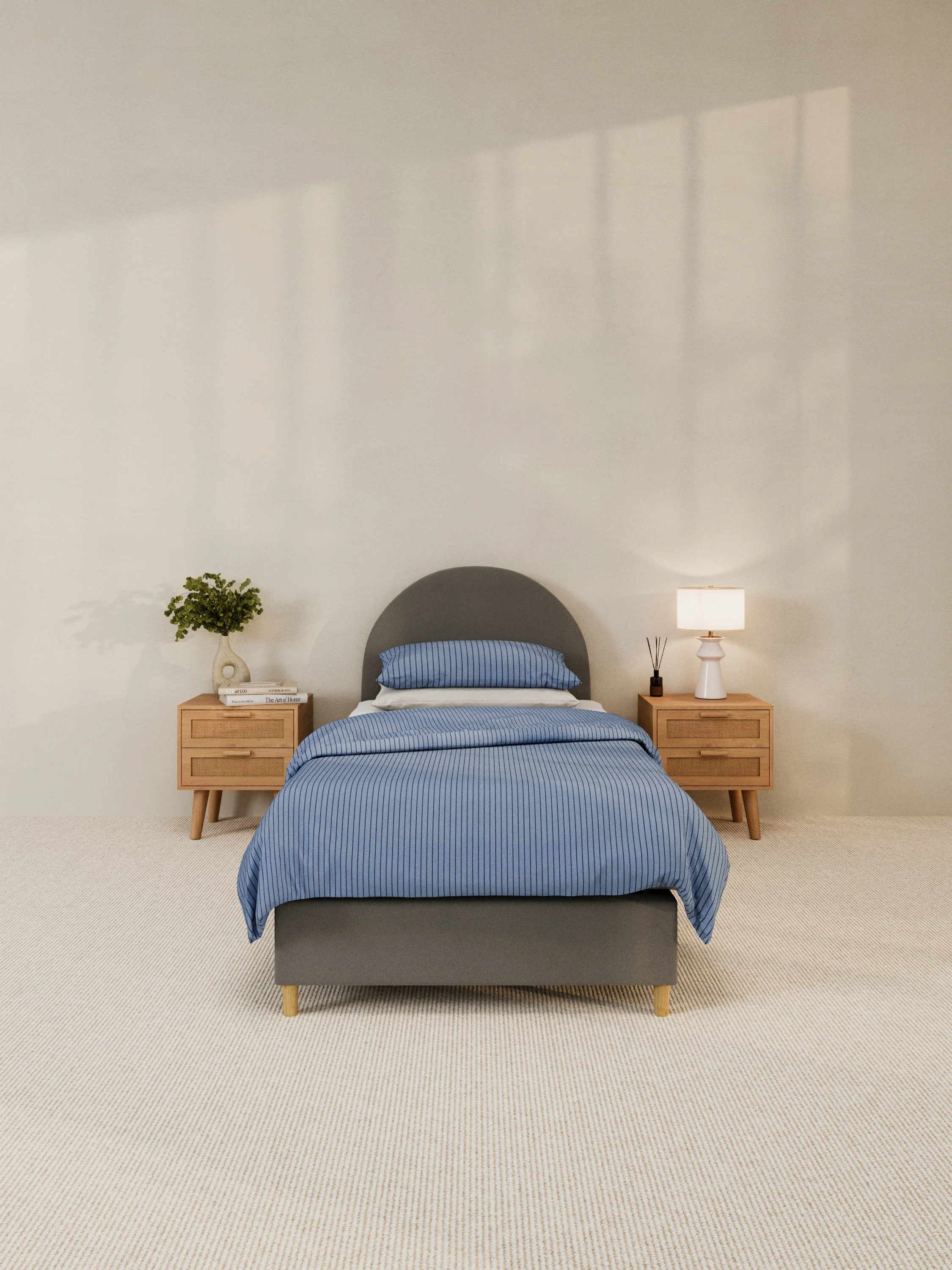Charlie Curve Grey Fabric Bed Frame - Image 5