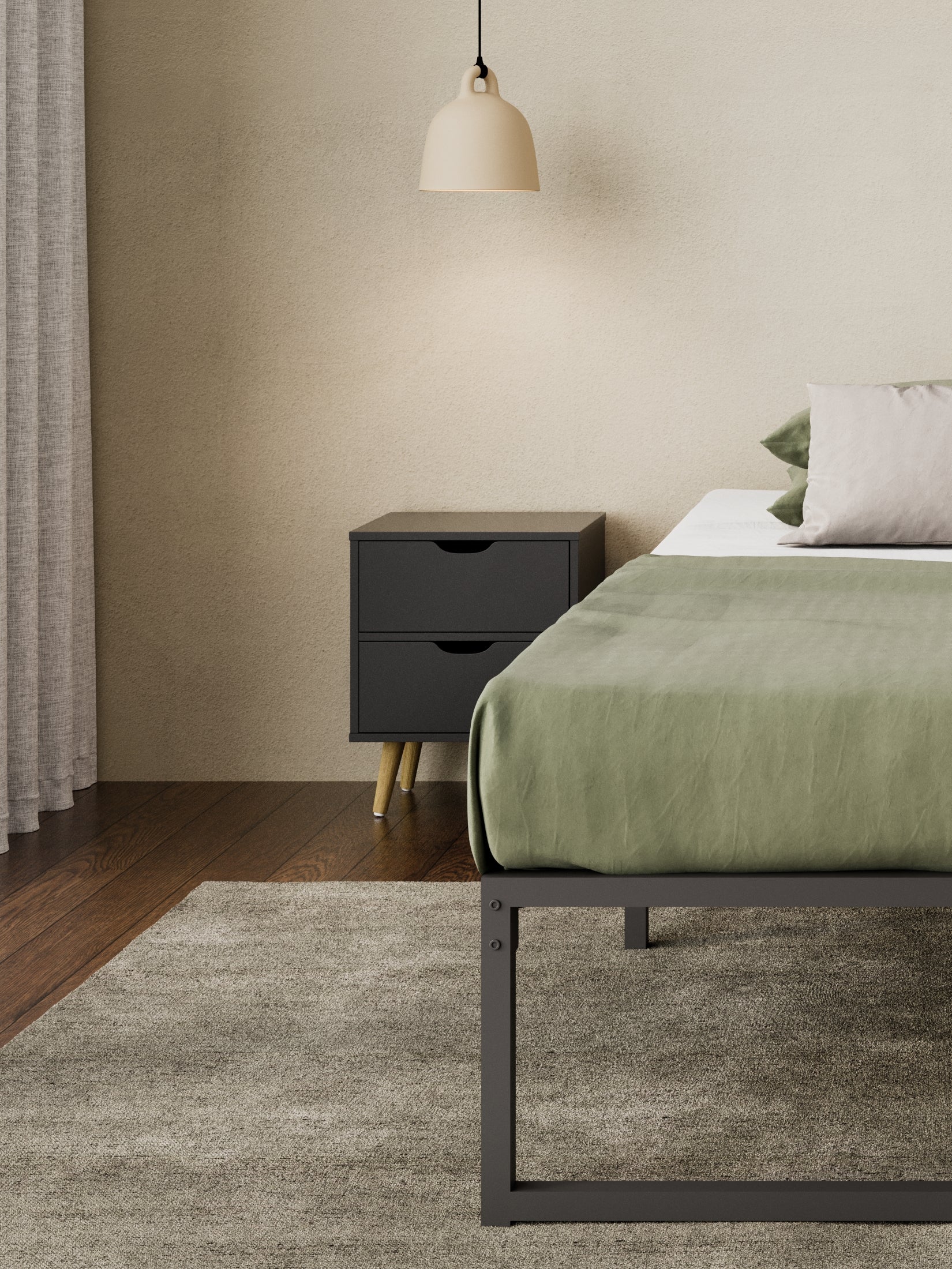 Chelsea Black Wooden Bedside Table - Image 4