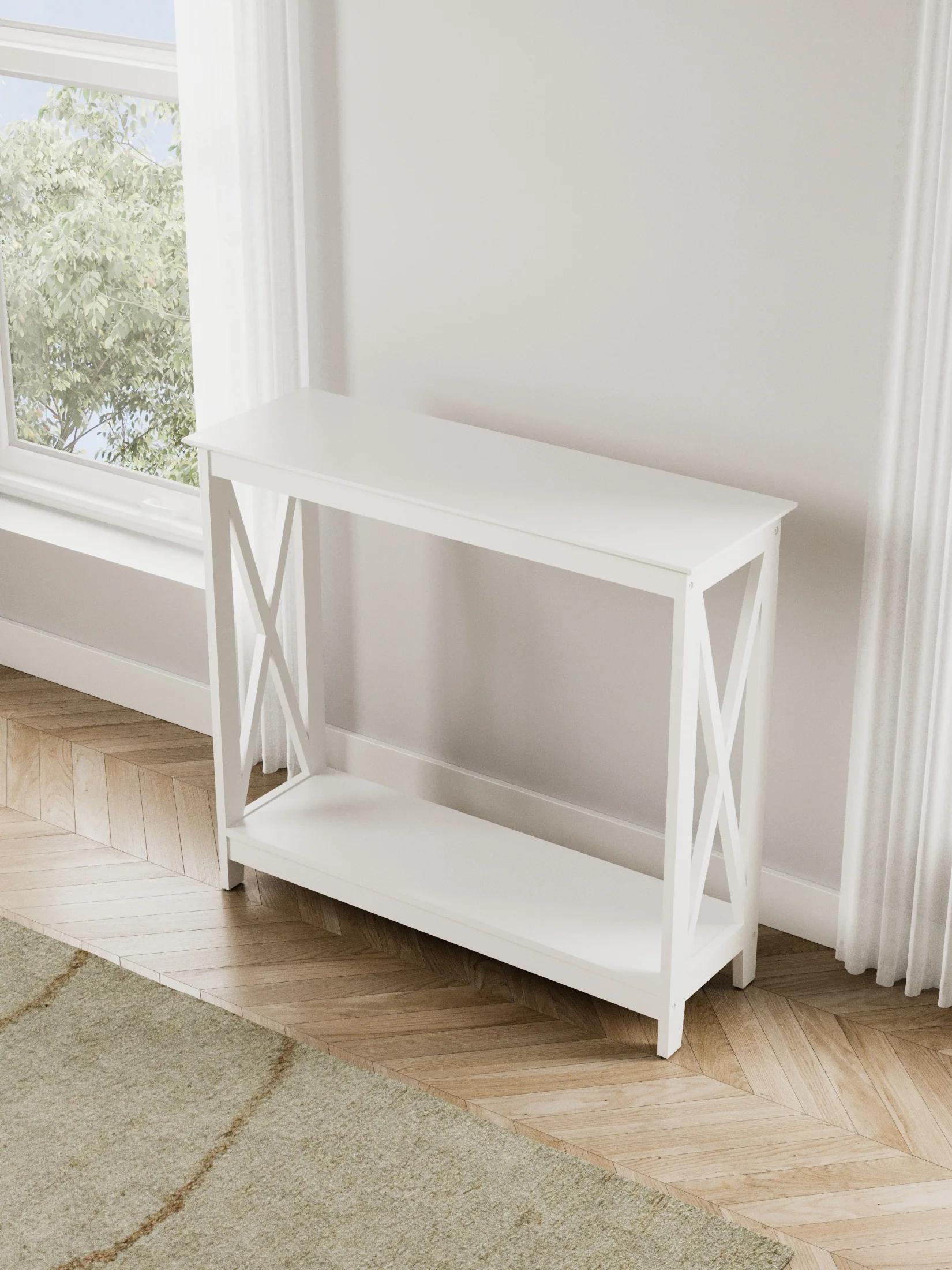 Cleo Classic White Side Entry Table - Image 3