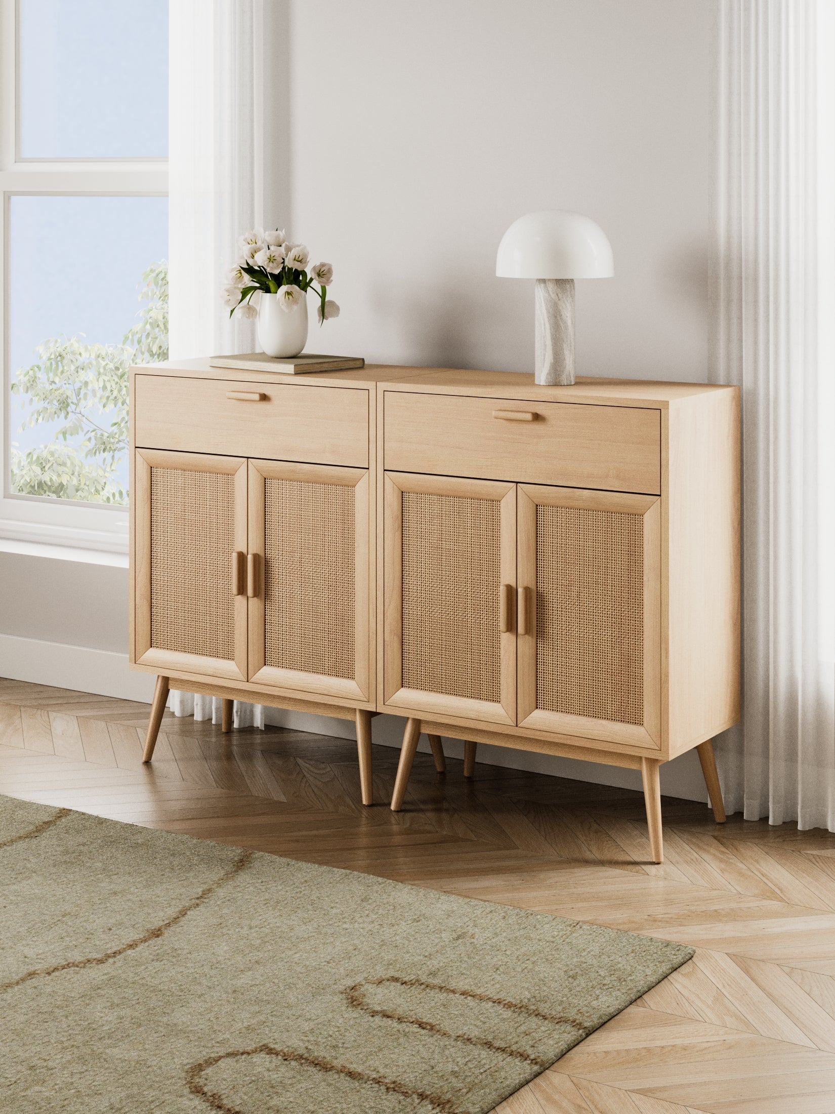 Elaine Natural Rattan Sideboard Cabinet - Image 4