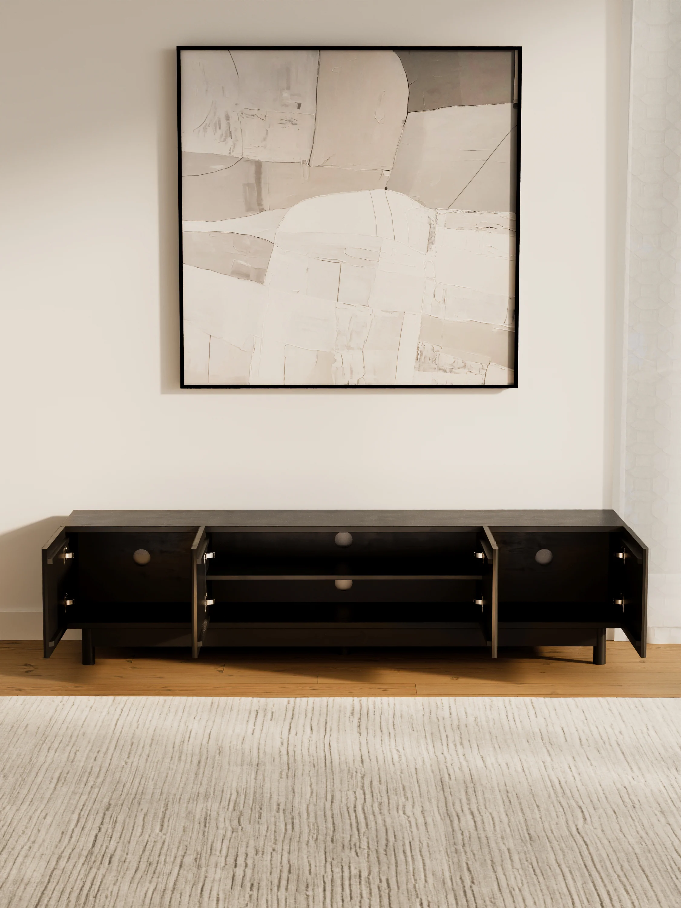 Fiano Premium Black Entertainment Unit 180cm - Image 3