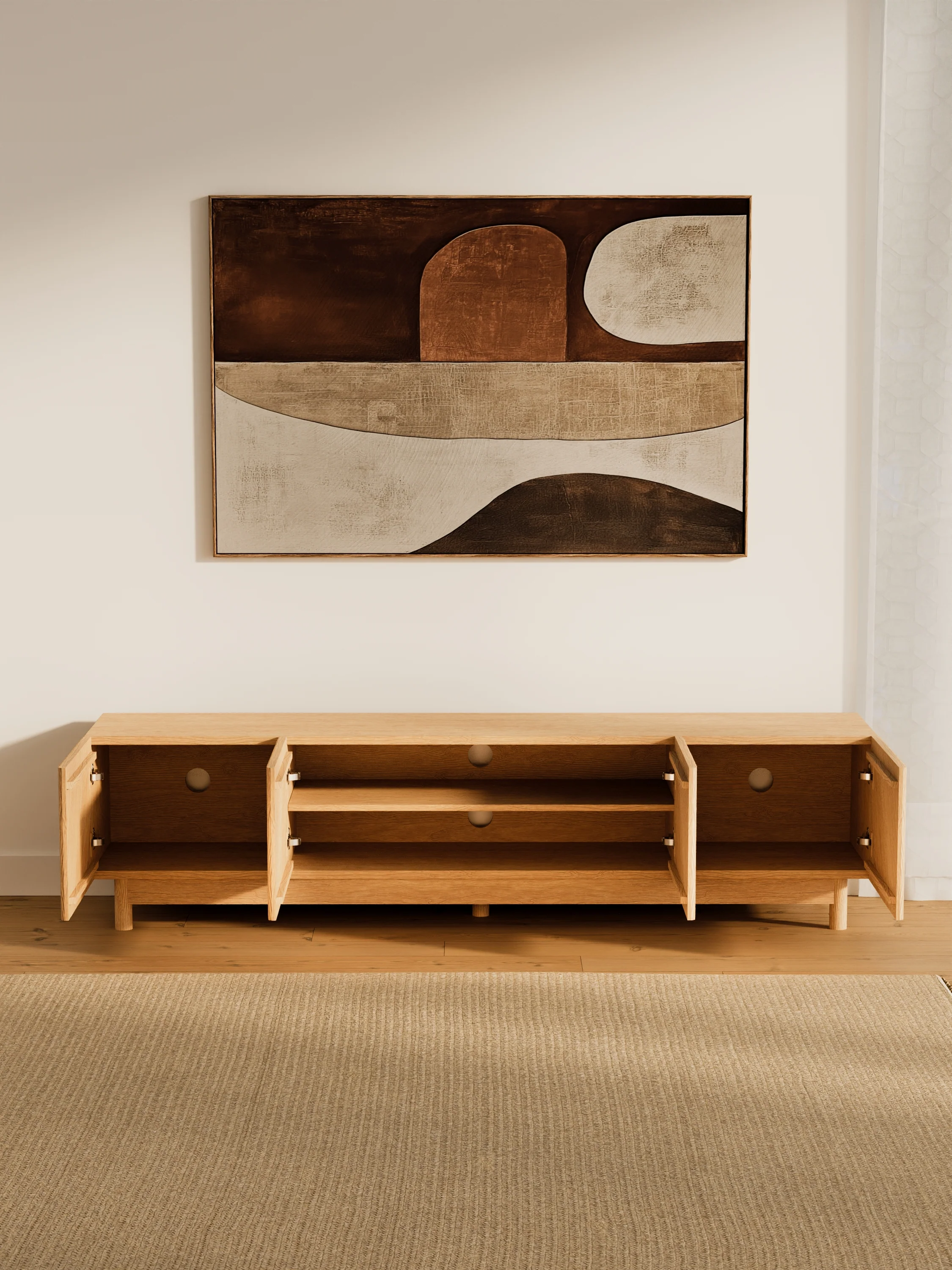 Fiano Premium Natural Entertainment Unit 180cm - Image 3
