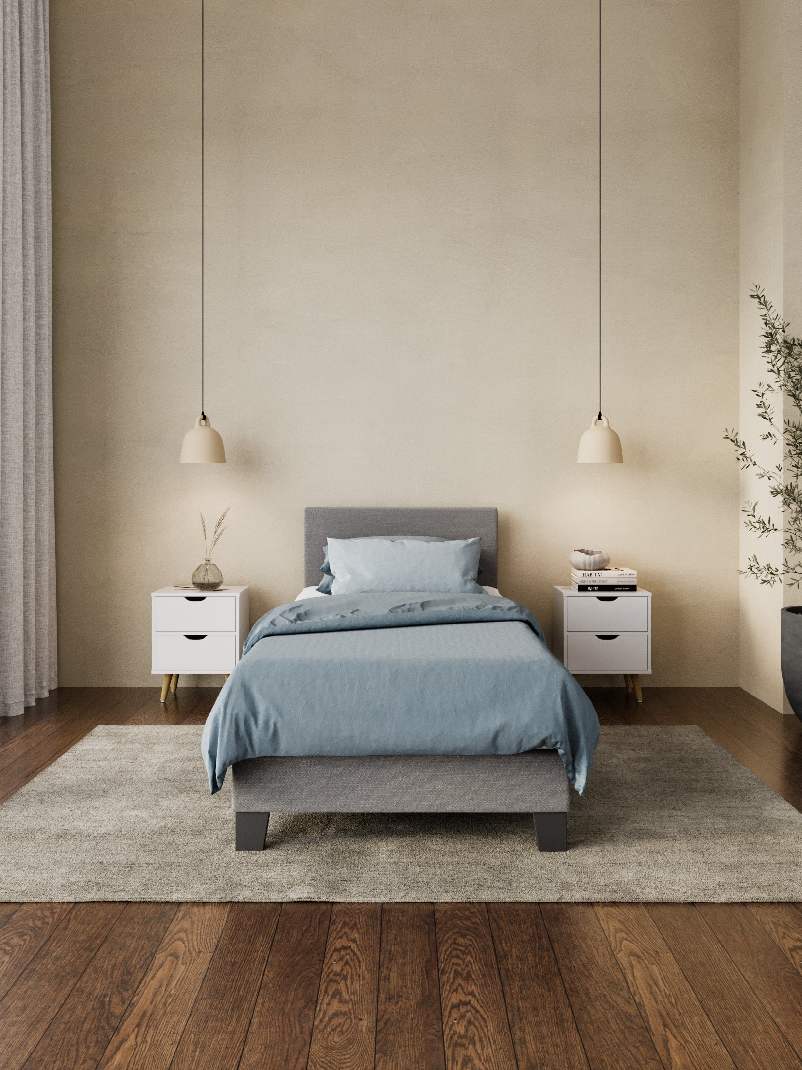 Francis Grey Fabric Bed Frame - Image 4