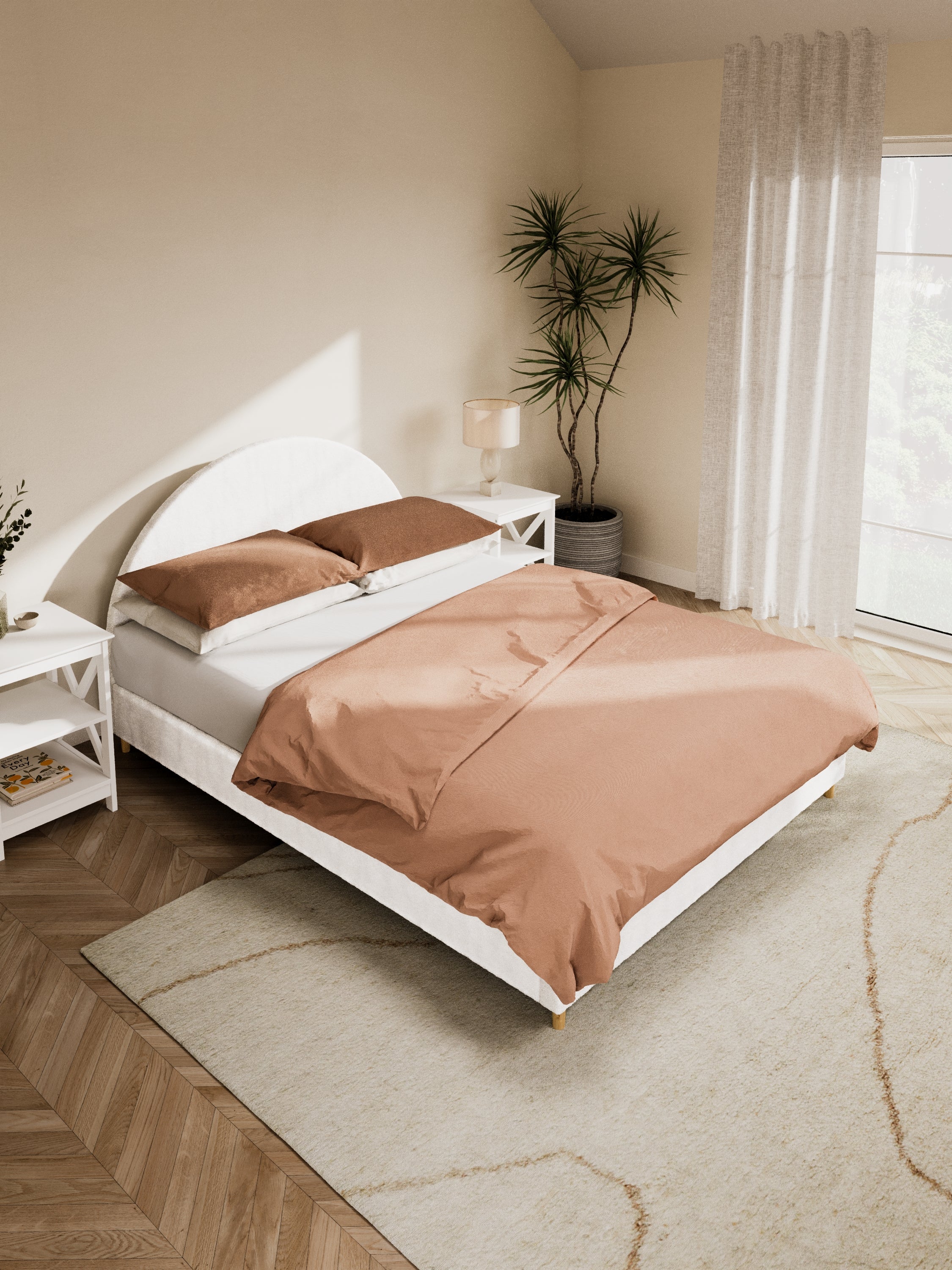 Georgia Curve White Boucle Bed Frame - Image 3