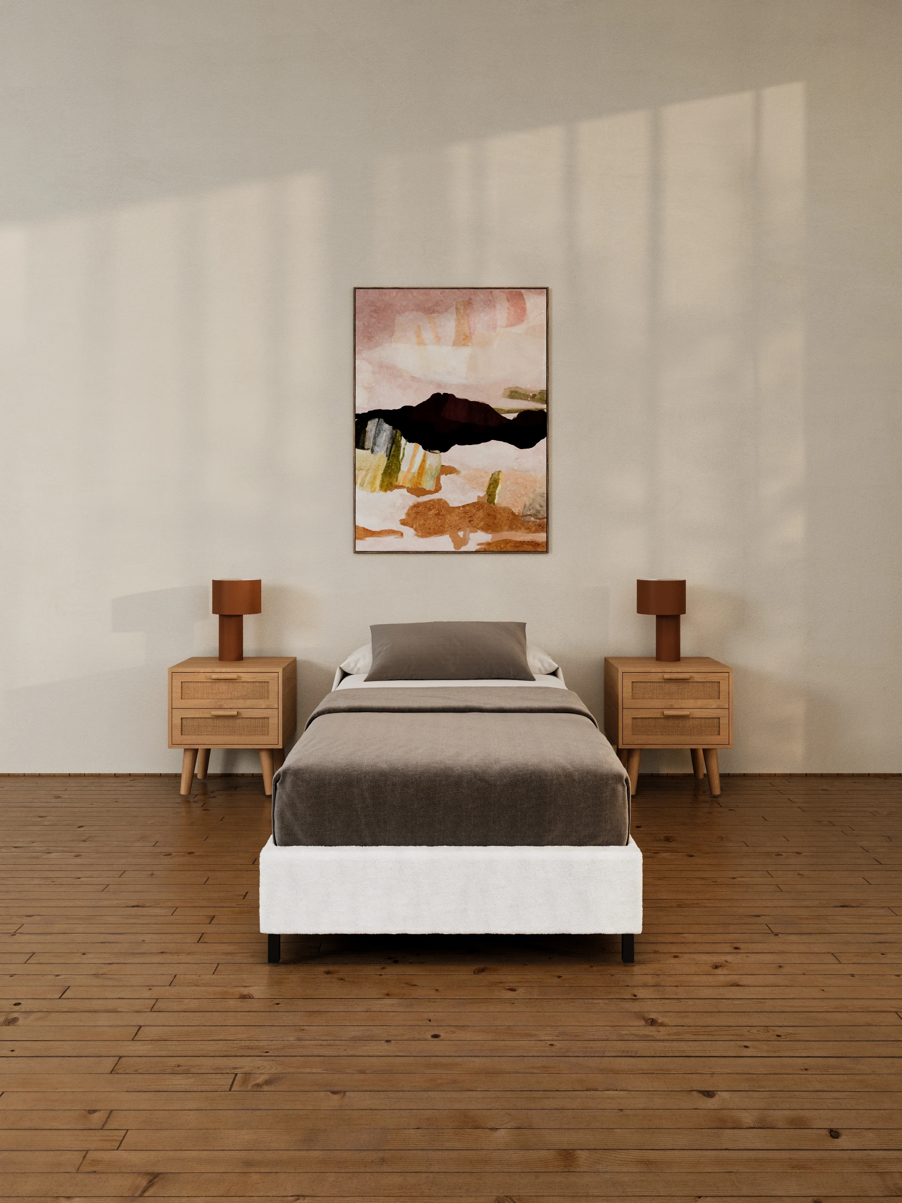 Helena White Boucle Fabric Bed Base - Image 5