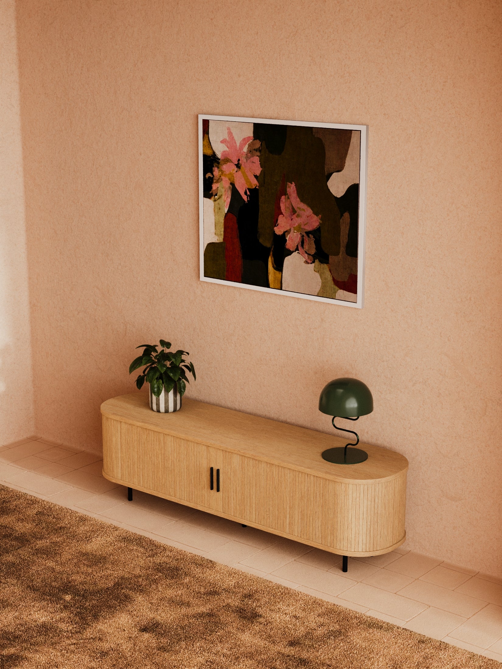 Hendrix Natural Curved Entertainment Unit 160cm - Image 3