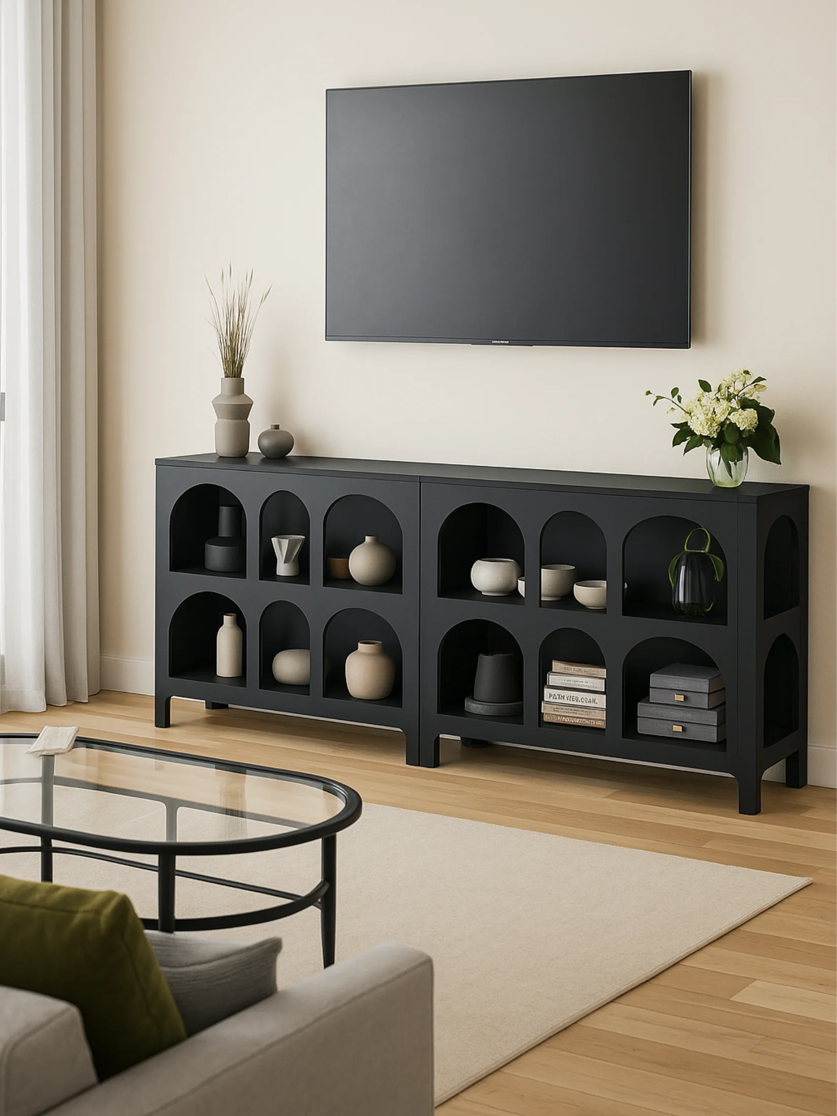 Kave Retro Arch Black Display Shelf Cabinet - Image 3