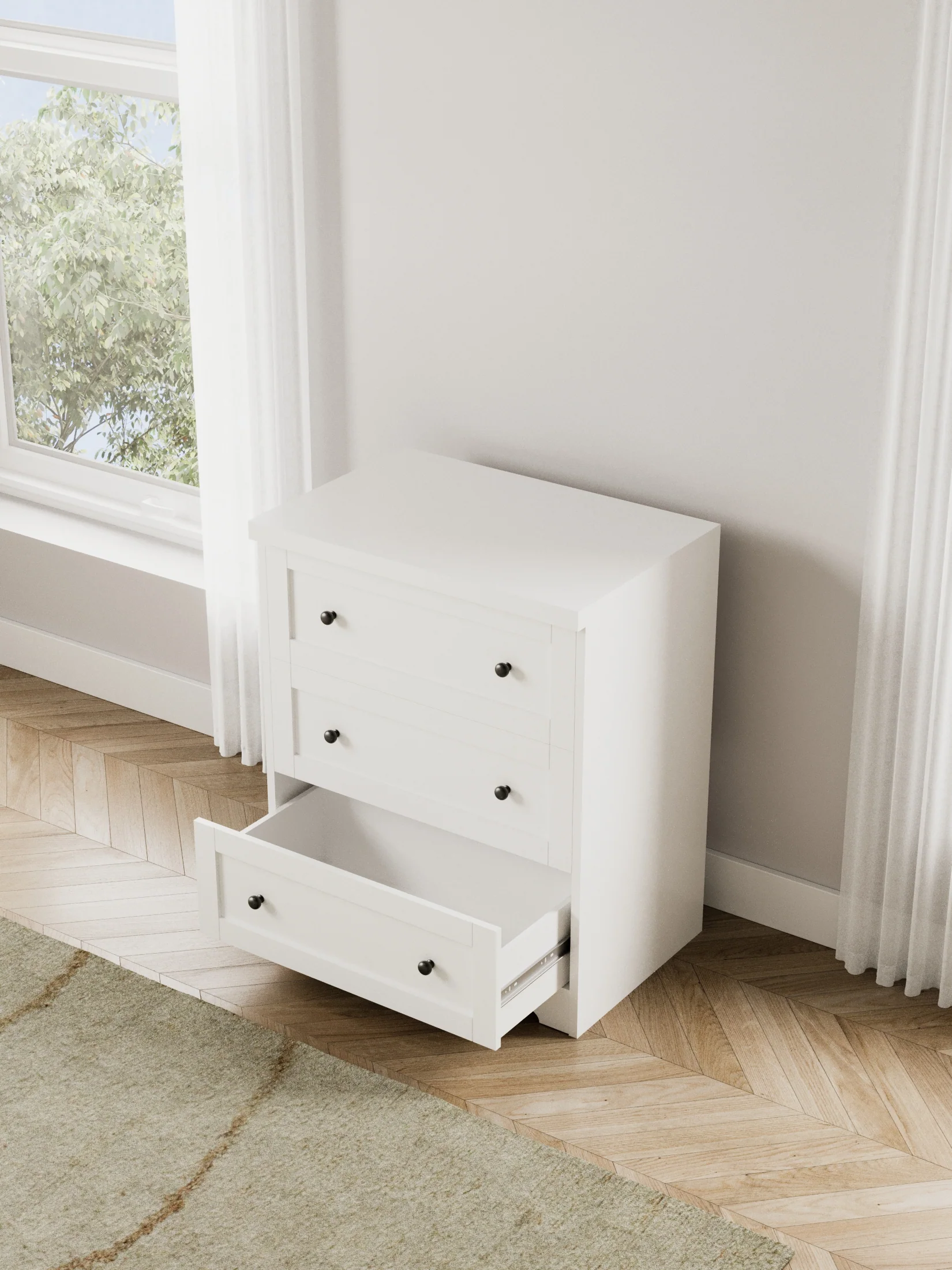 Louise White Hamptons 3-Drawer Dresser - Image 2