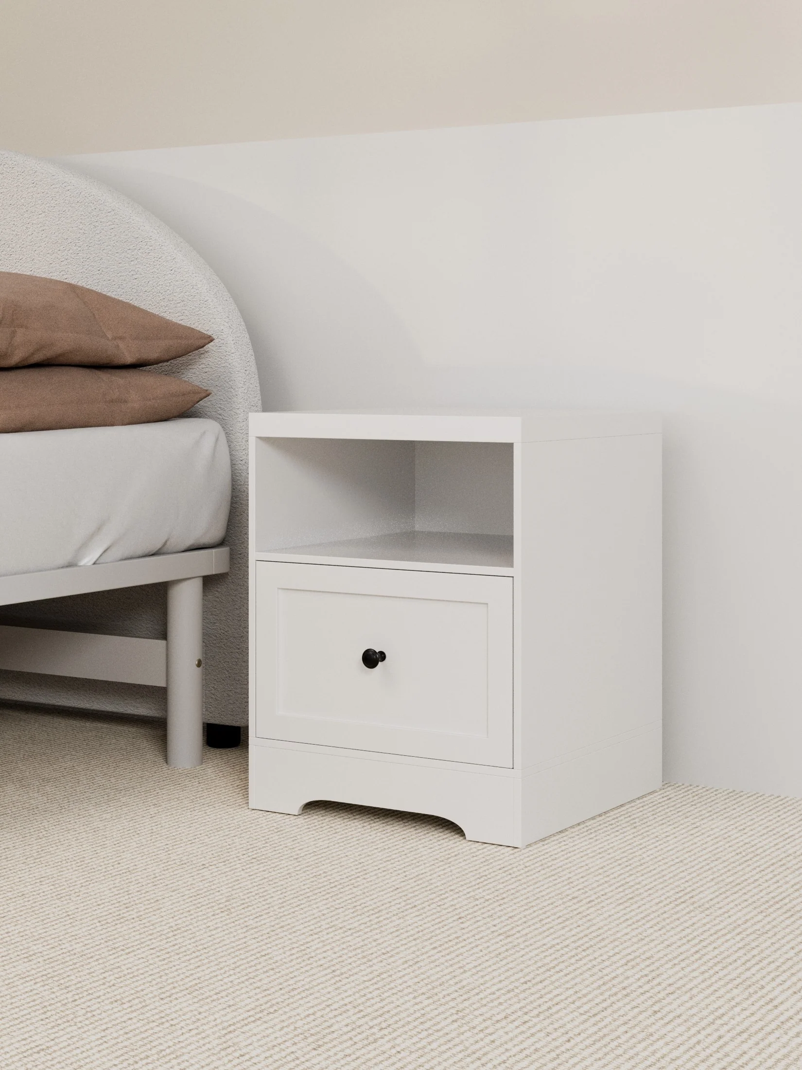 Louise White Hamptons White Bedside Table - Image 3