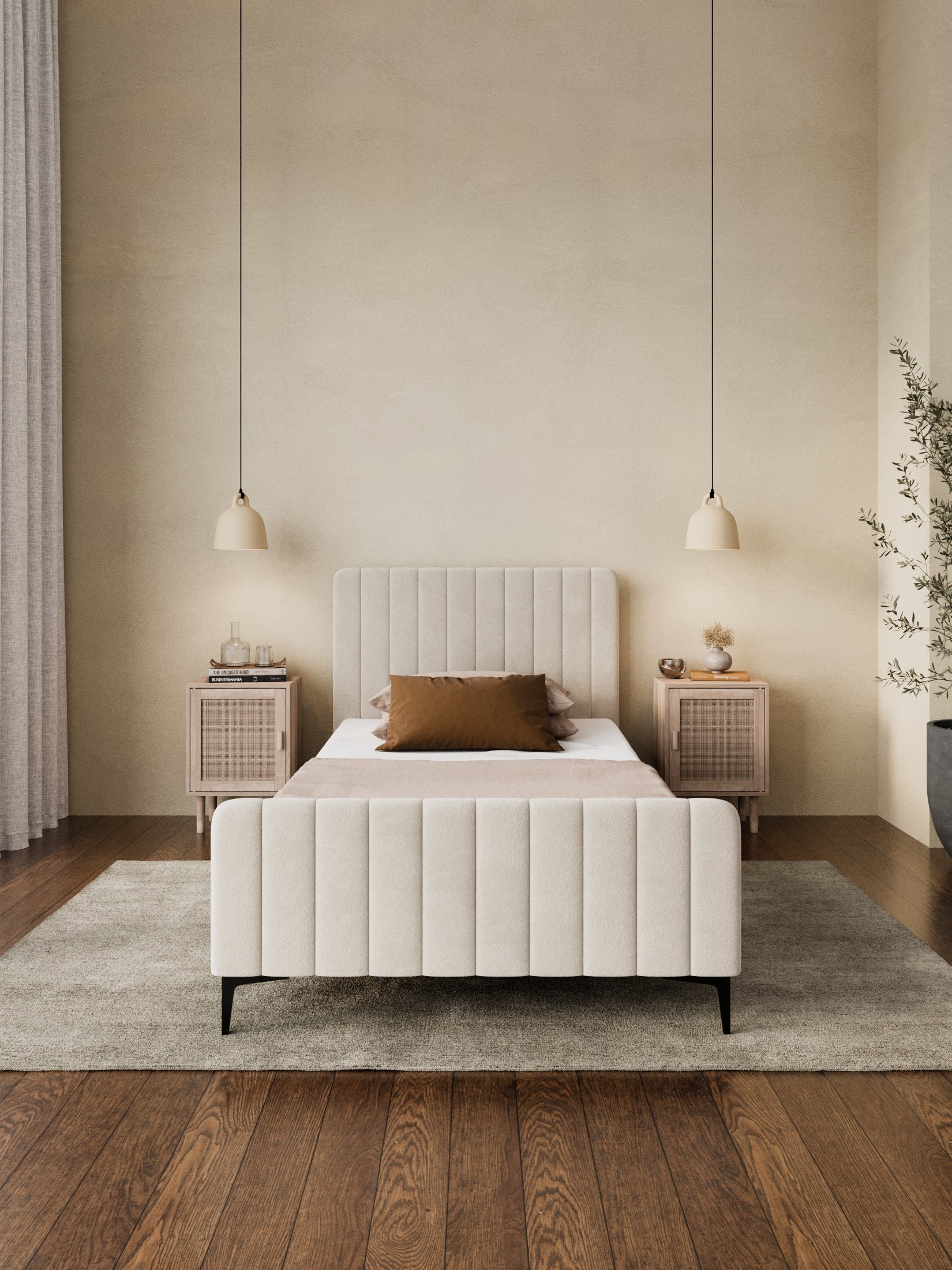Mandy Off White Velvet Bed Frame - Image 6