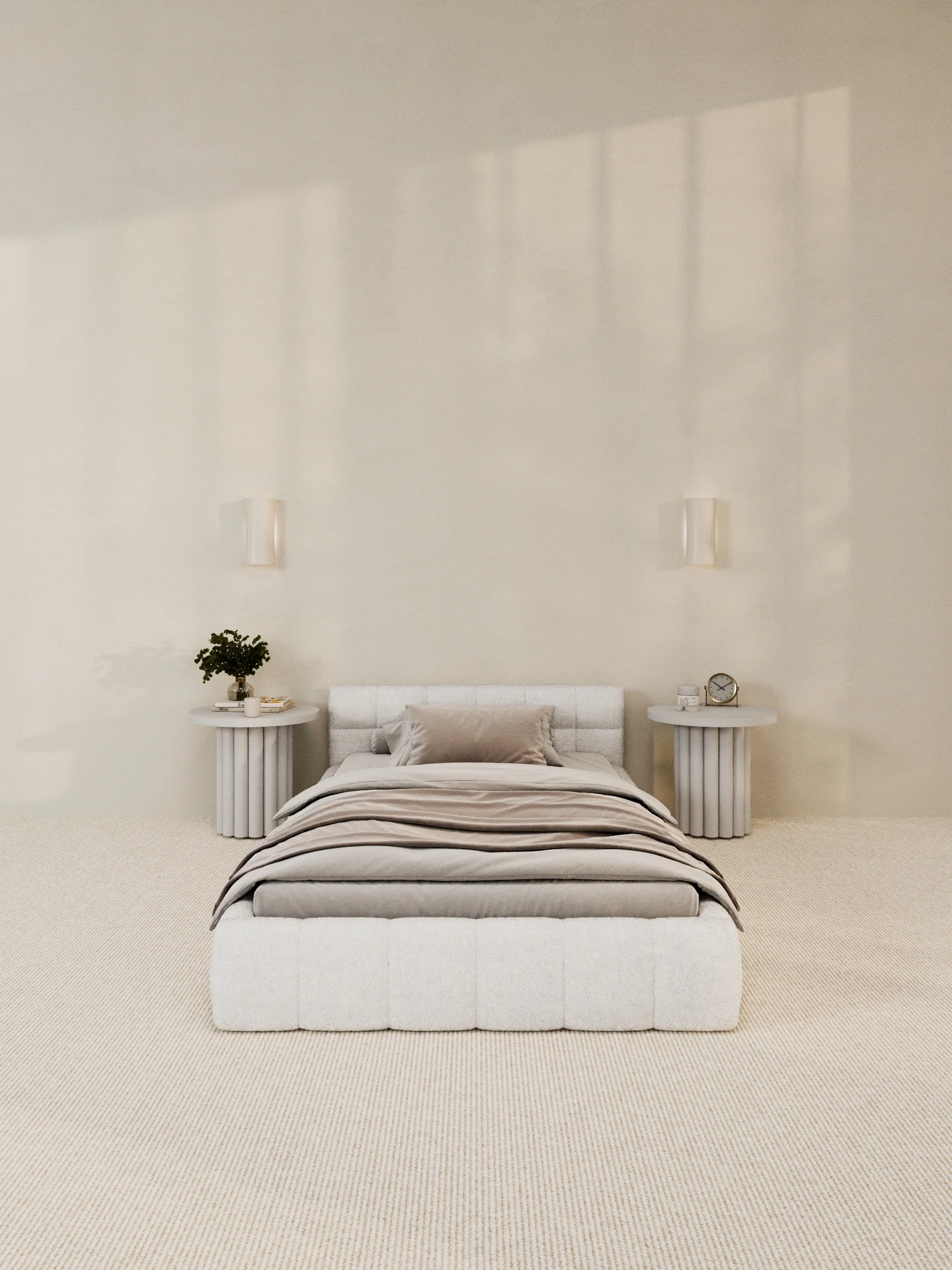 Marshmallow White Cloud Boucle Bed Frame - Image 7