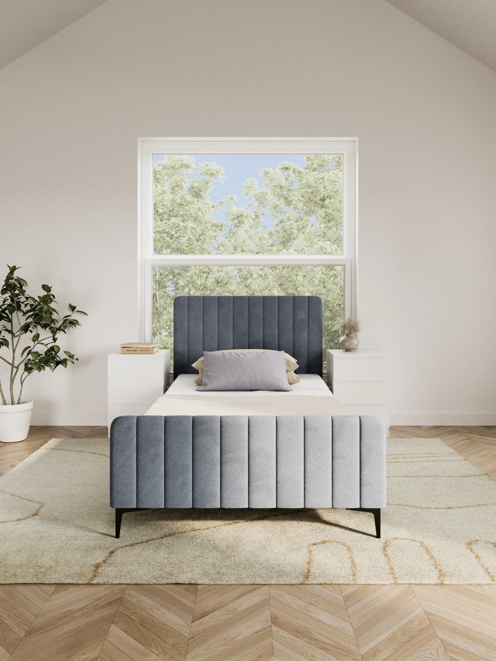 Montana Grey Velvet Bed Frame - Image 4