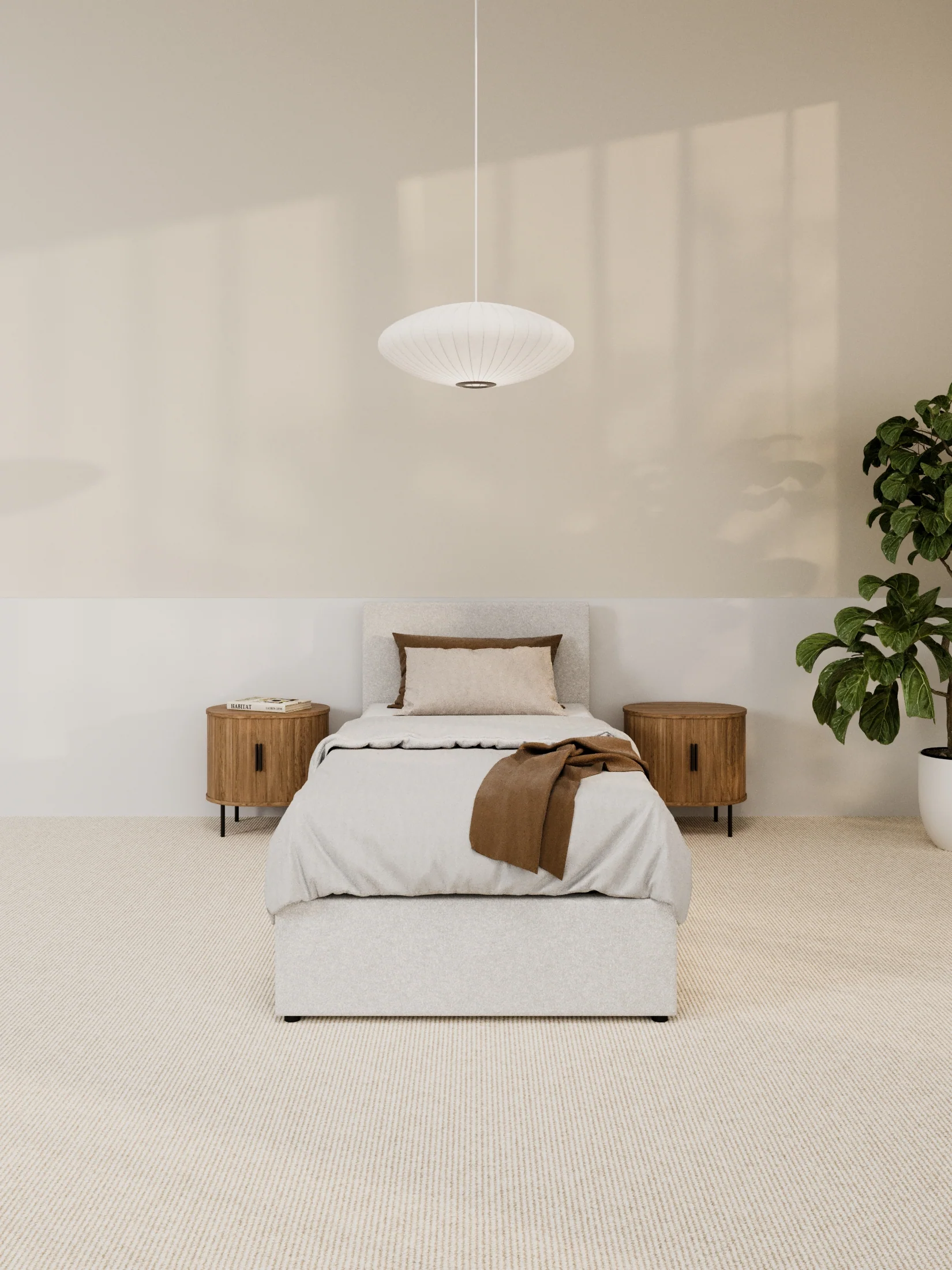 Paradise White Boucle Gas Lift Bed Frame - Image 7