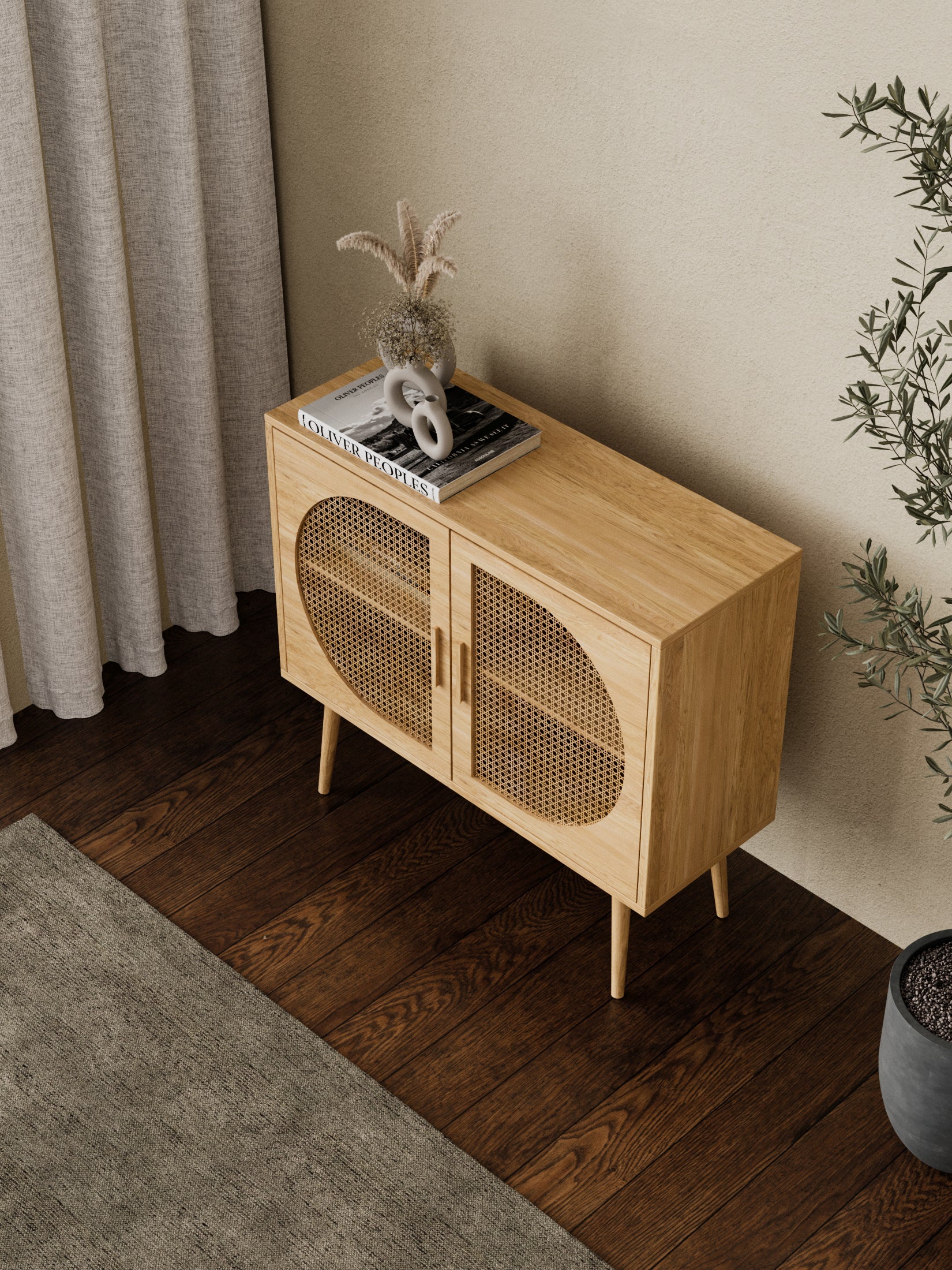 Roman Natural Rattan Sideboard Cabinet Bundle 160cm - Image 3