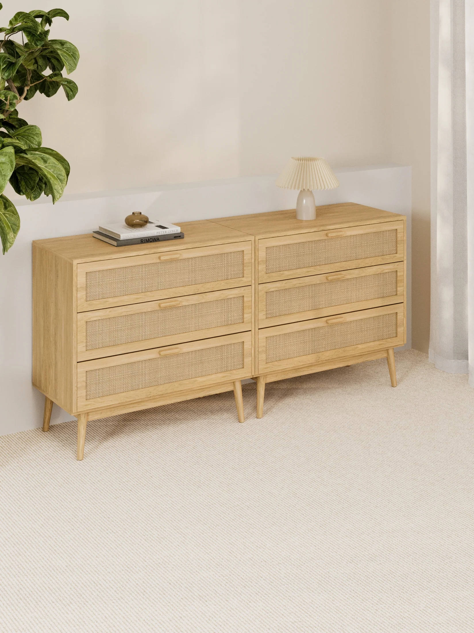 Rose Natural Rattan 3-Drawer Dresser - Image 3