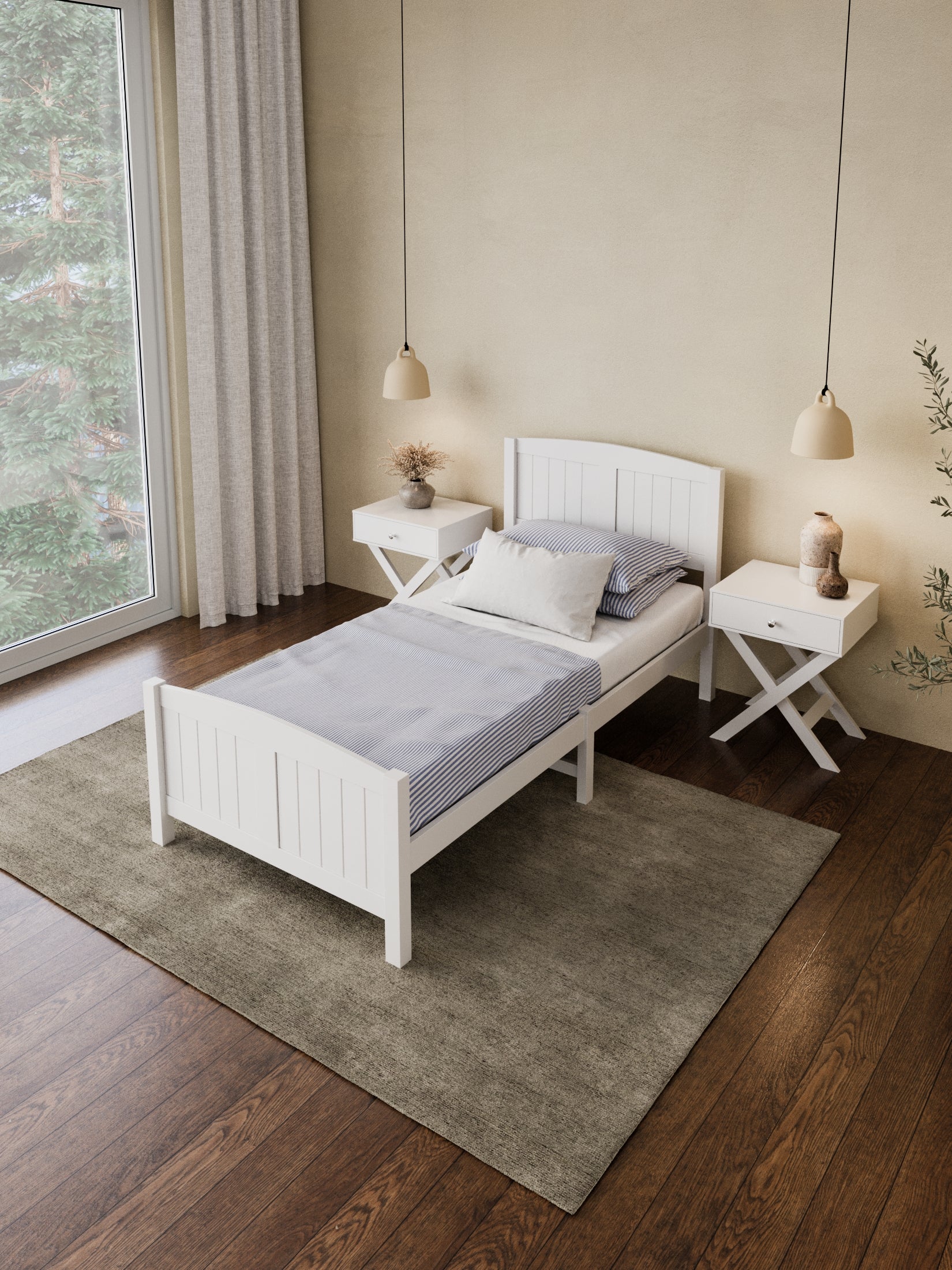 Santa Monica White Wooden Bed Frame - Image 4