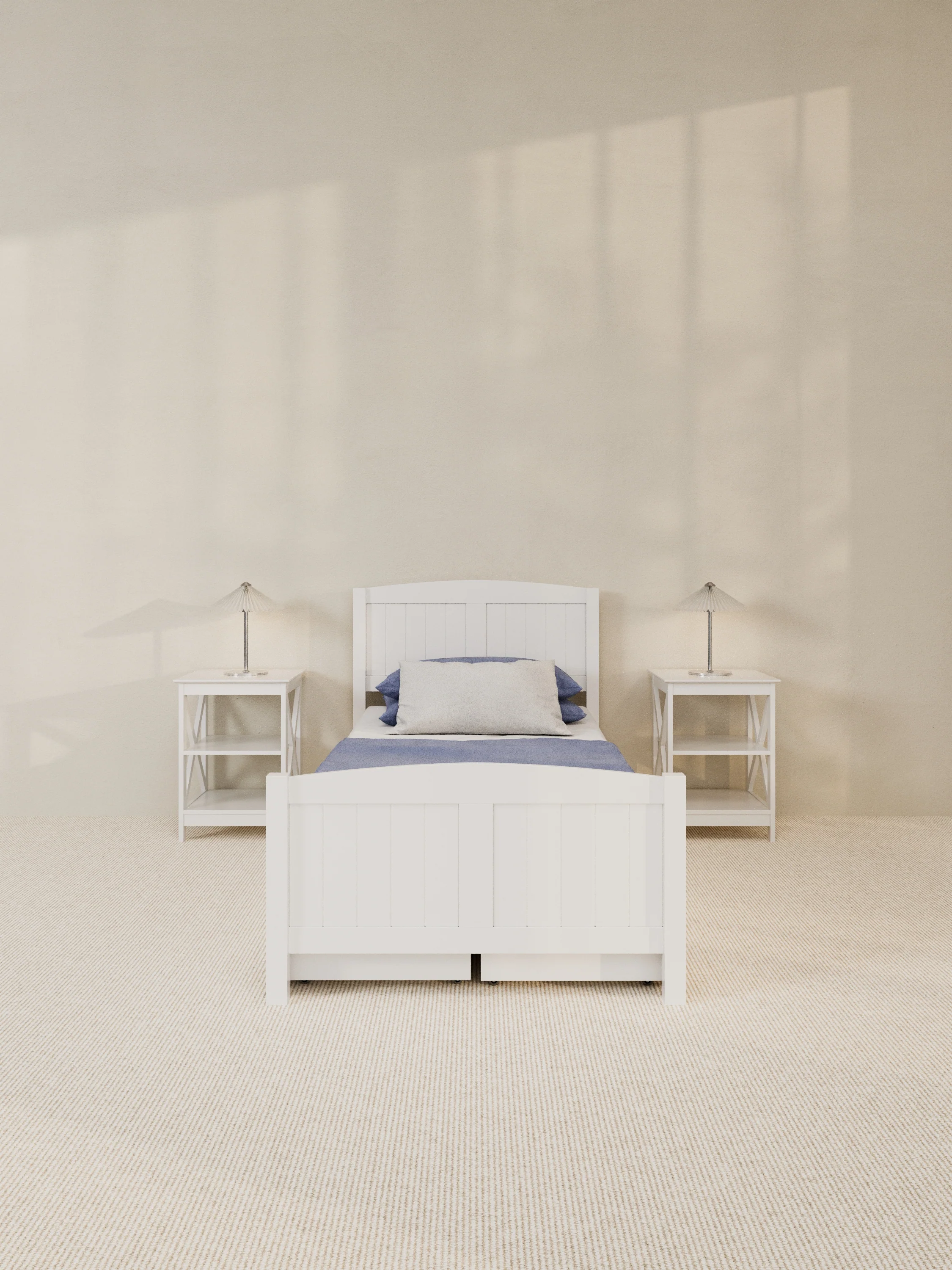 Santa Monica White Wooden Storage Bed Frame - Image 4