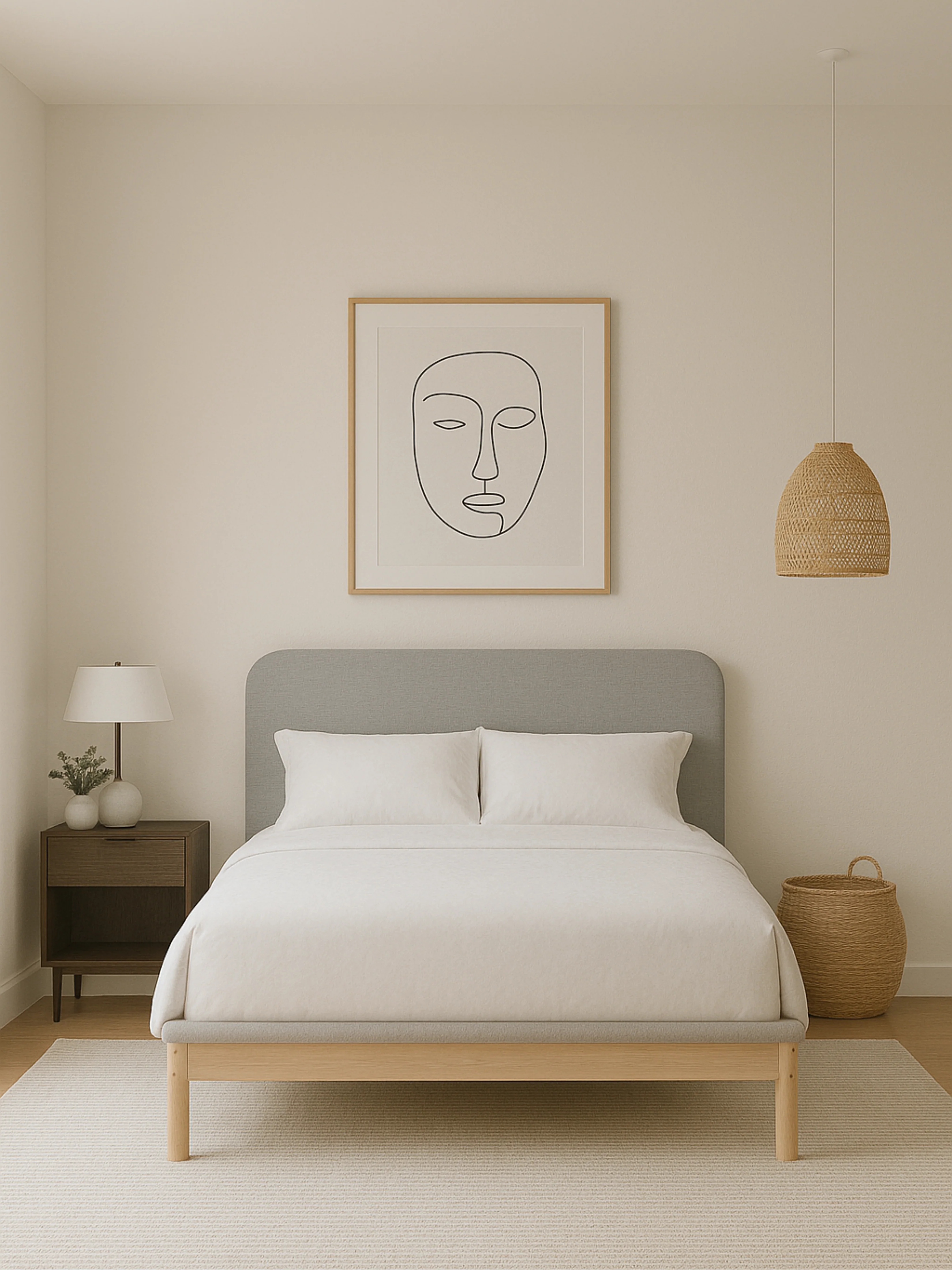 Tyler Premium Grey Linen Pine Wood Bed Frame - Image 2
