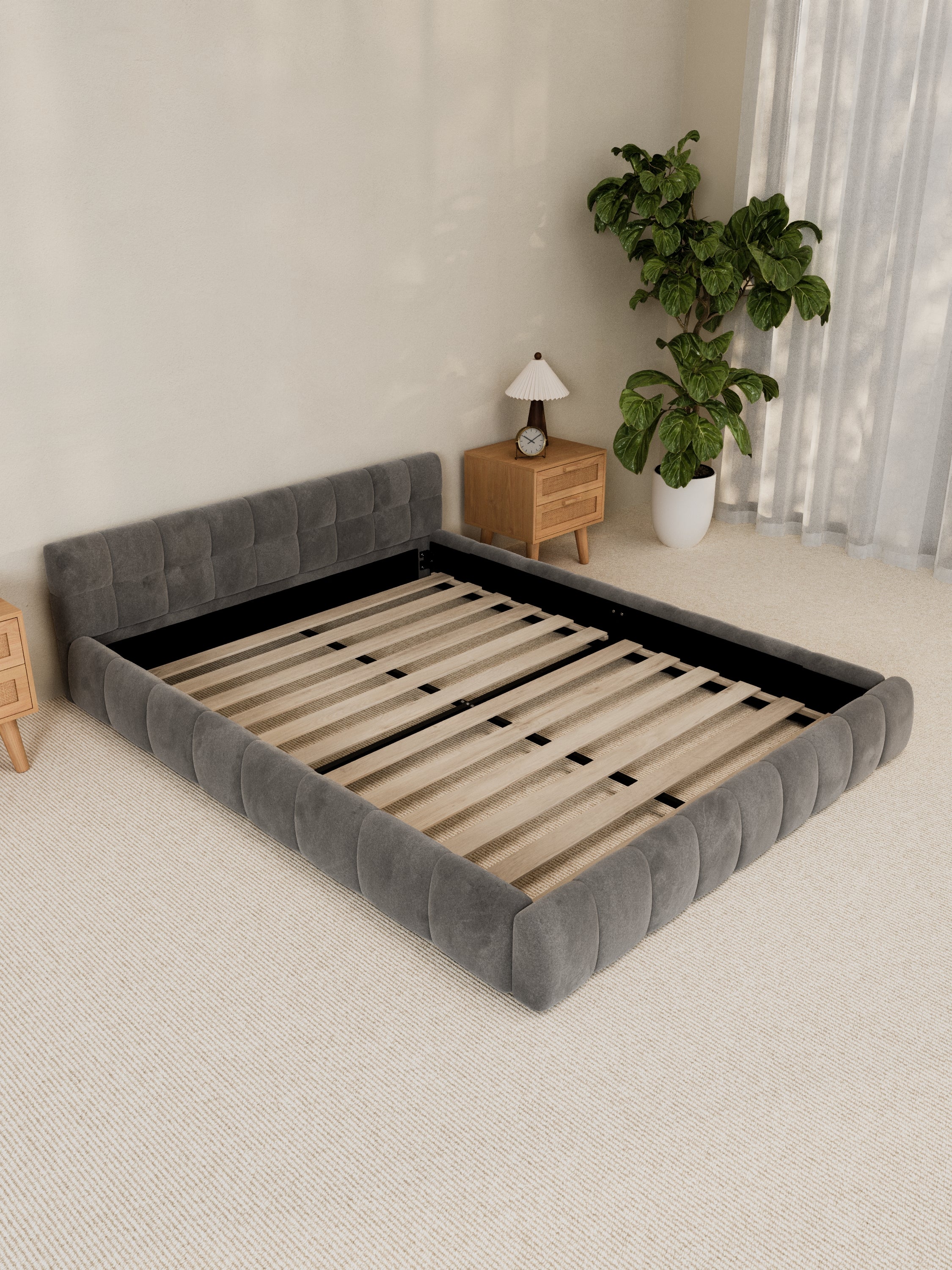 Winnie Grey Velvet Bed Frame - Image 3