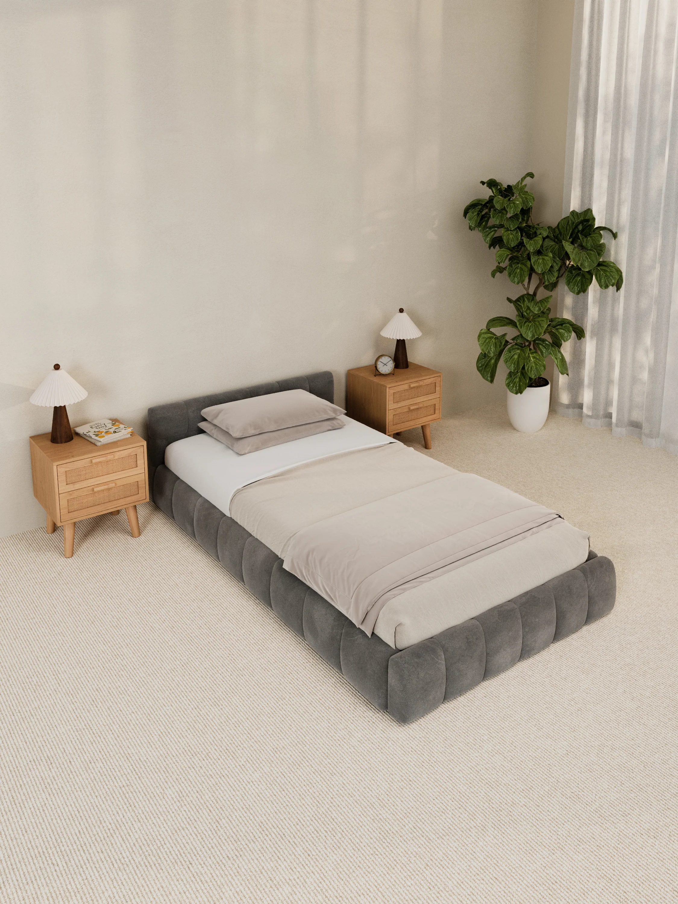 Winnie Grey Velvet Bed Frame - Image 4