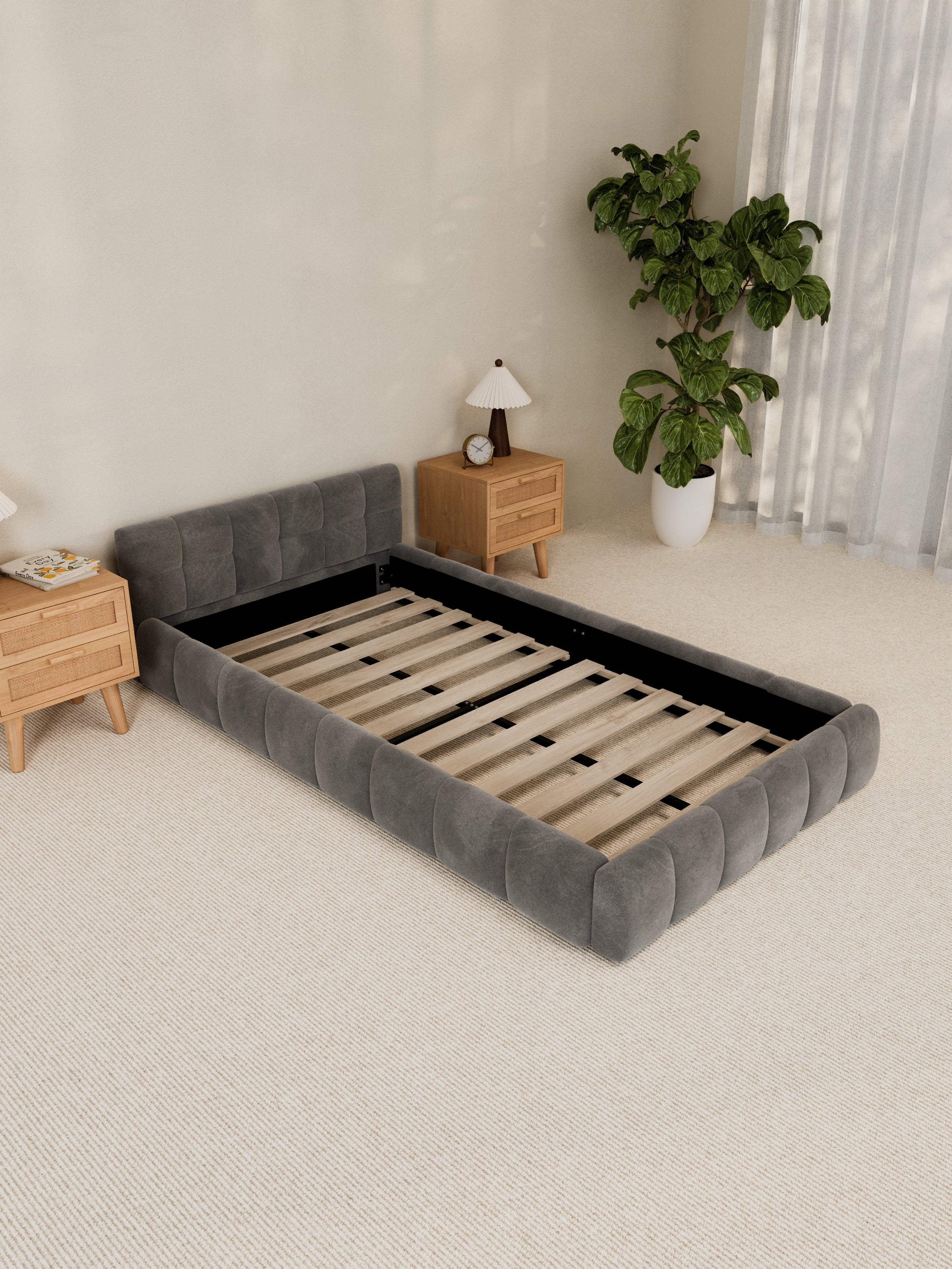 Winnie Grey Velvet Bed Frame - Image 6
